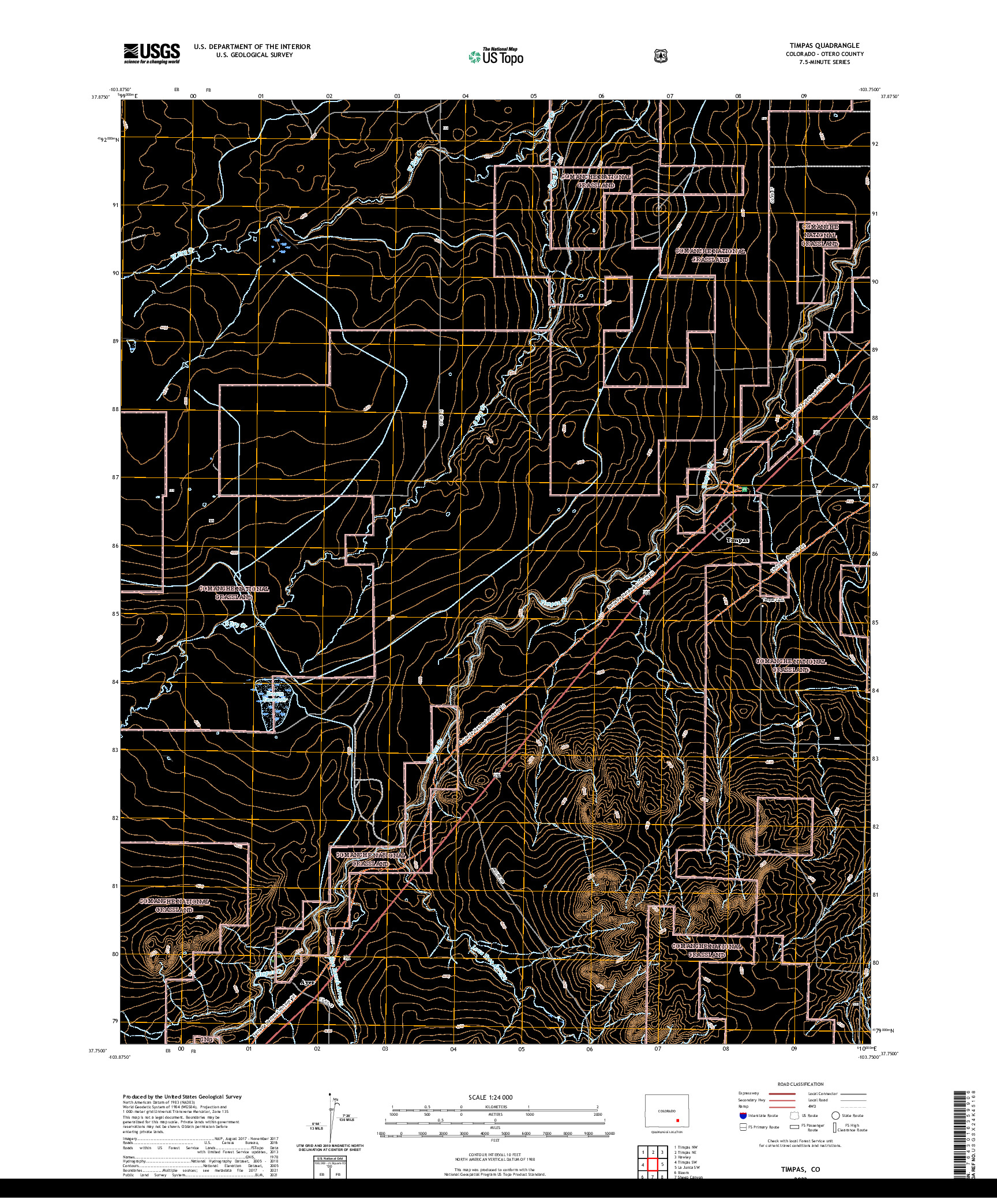 US TOPO 7.5-MINUTE MAP FOR TIMPAS, CO