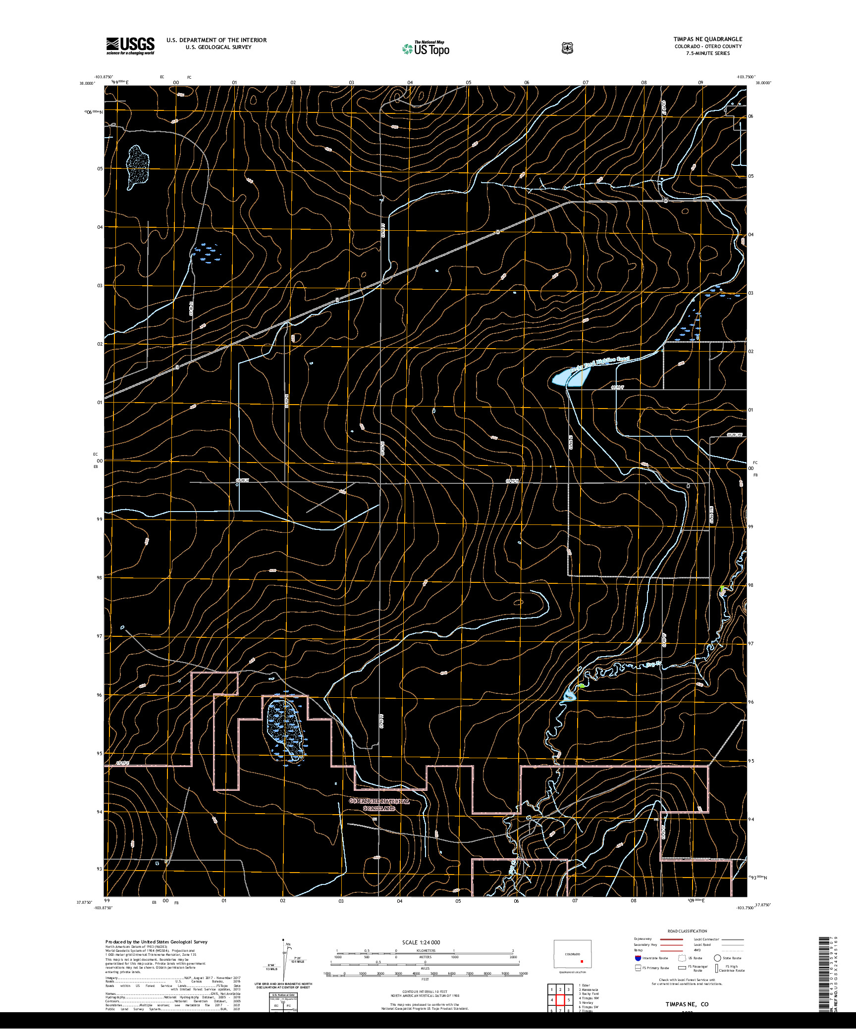 US TOPO 7.5-MINUTE MAP FOR TIMPAS NE, CO