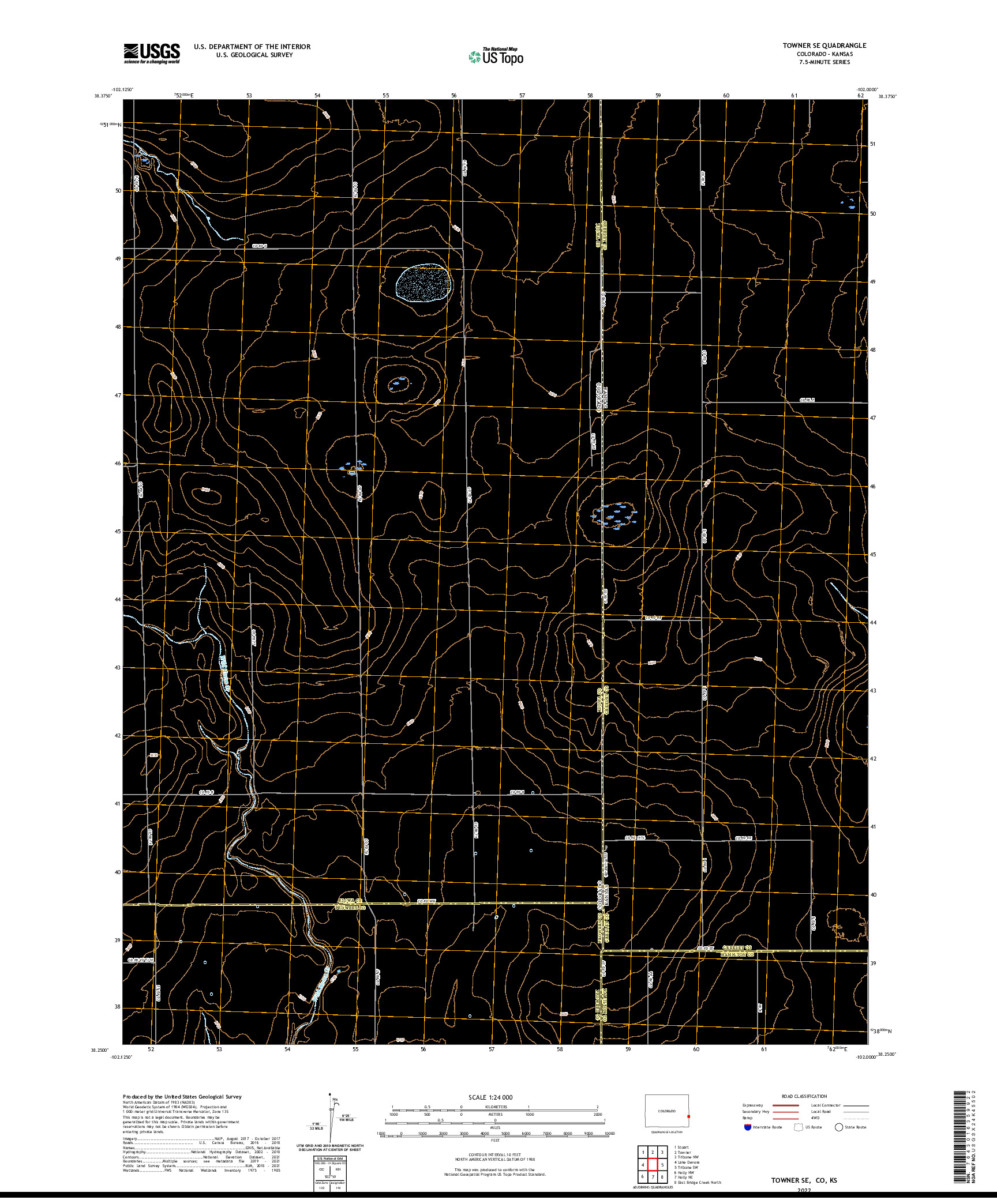 US TOPO 7.5-MINUTE MAP FOR TOWNER SE, CO,KS