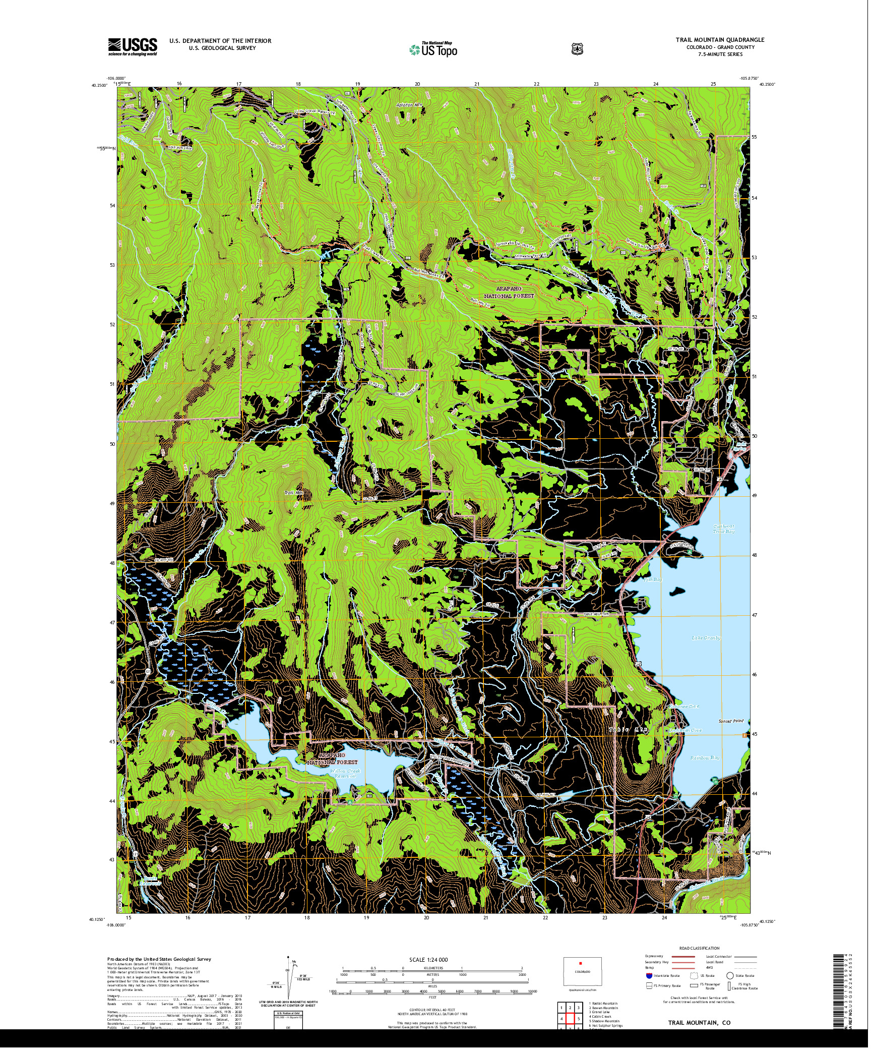 US TOPO 7.5-MINUTE MAP FOR TRAIL MOUNTAIN, CO