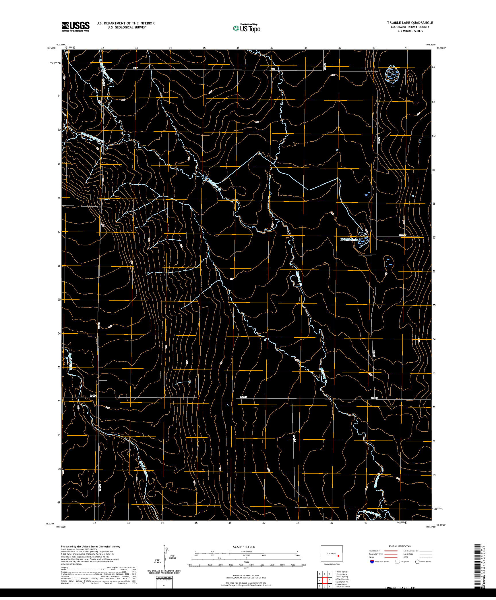 US TOPO 7.5-MINUTE MAP FOR TRIMBLE LAKE, CO