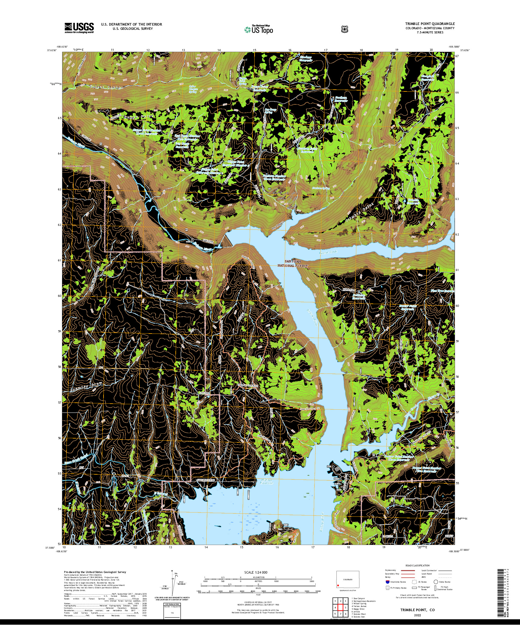 US TOPO 7.5-MINUTE MAP FOR TRIMBLE POINT, CO