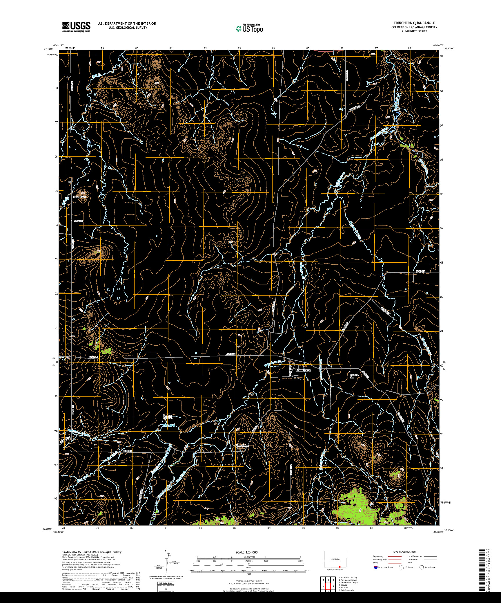 US TOPO 7.5-MINUTE MAP FOR TRINCHERA, CO