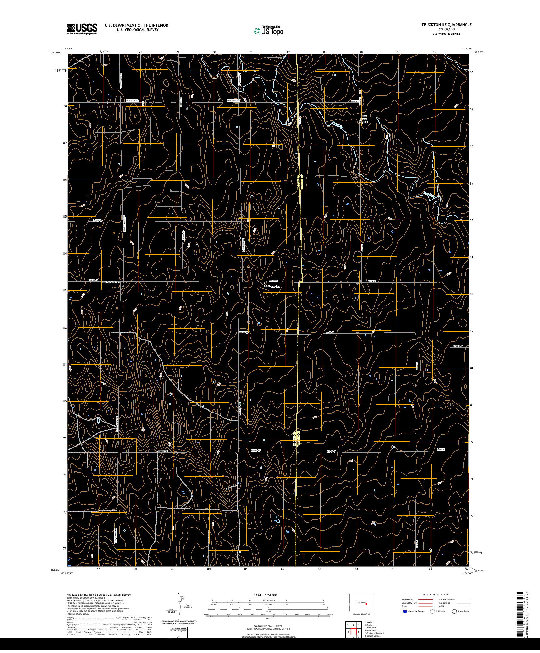 US TOPO 7.5-MINUTE MAP FOR TRUCKTON NE, CO