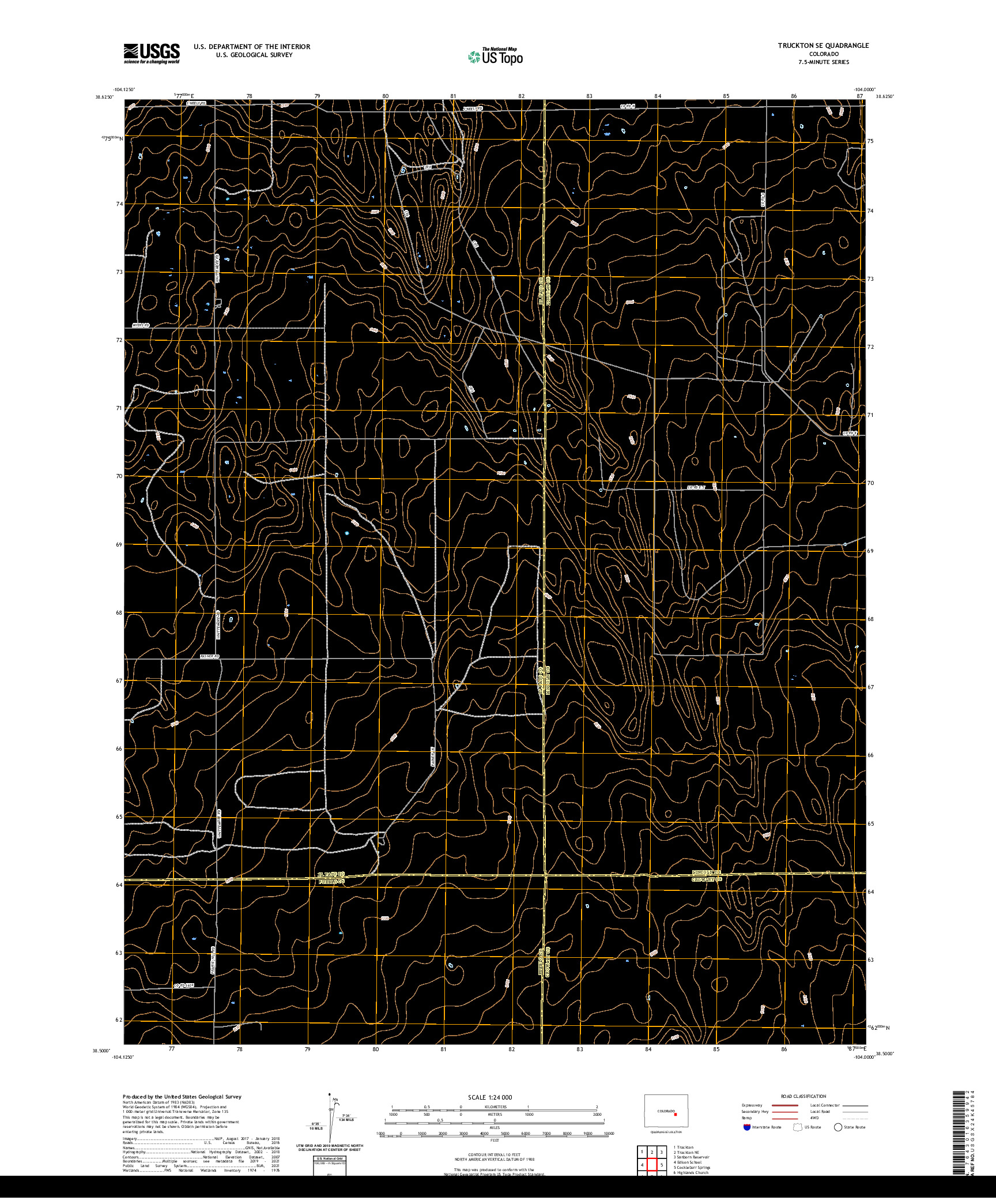 US TOPO 7.5-MINUTE MAP FOR TRUCKTON SE, CO