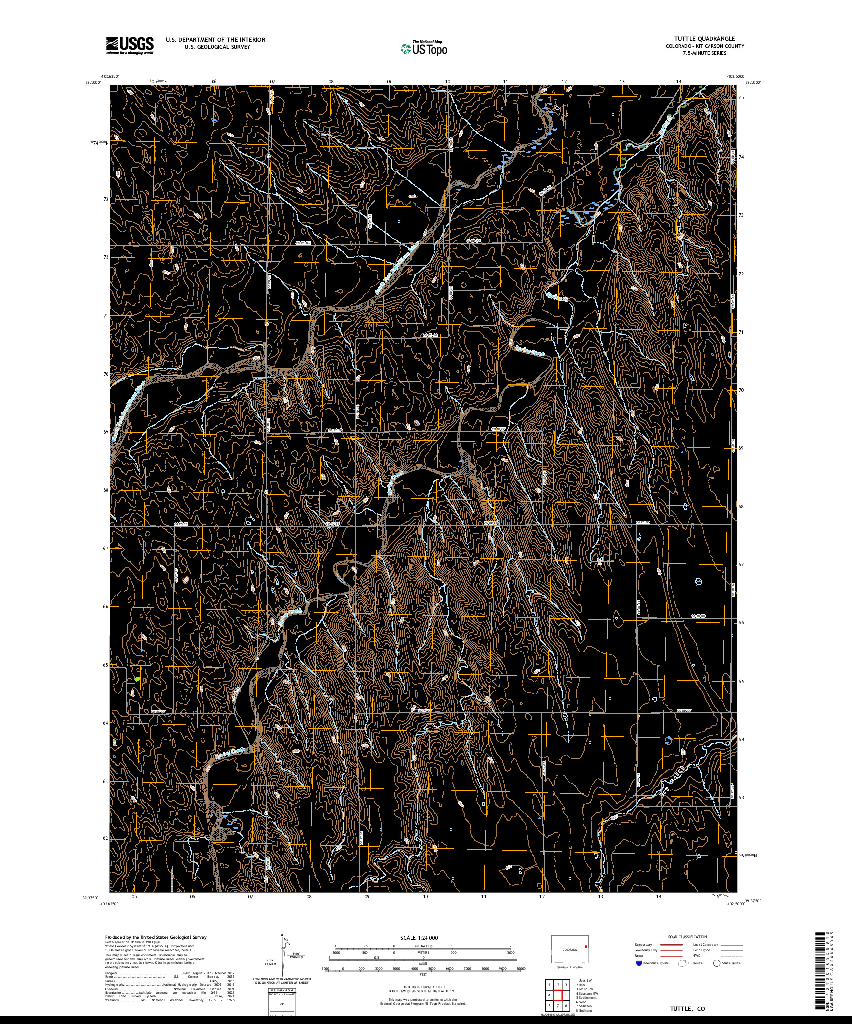 US TOPO 7.5-MINUTE MAP FOR TUTTLE, CO