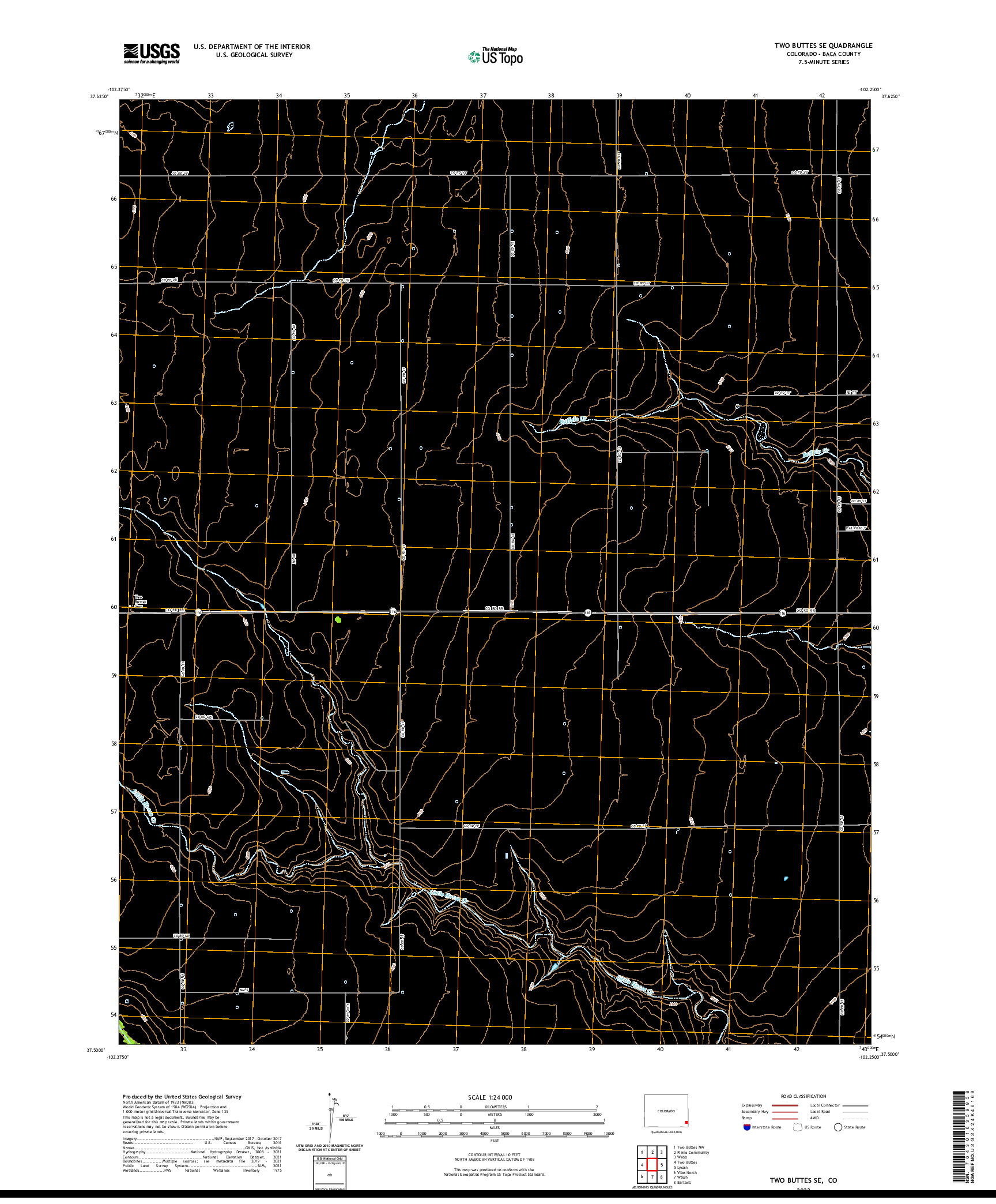 US TOPO 7.5-MINUTE MAP FOR TWO BUTTES SE, CO