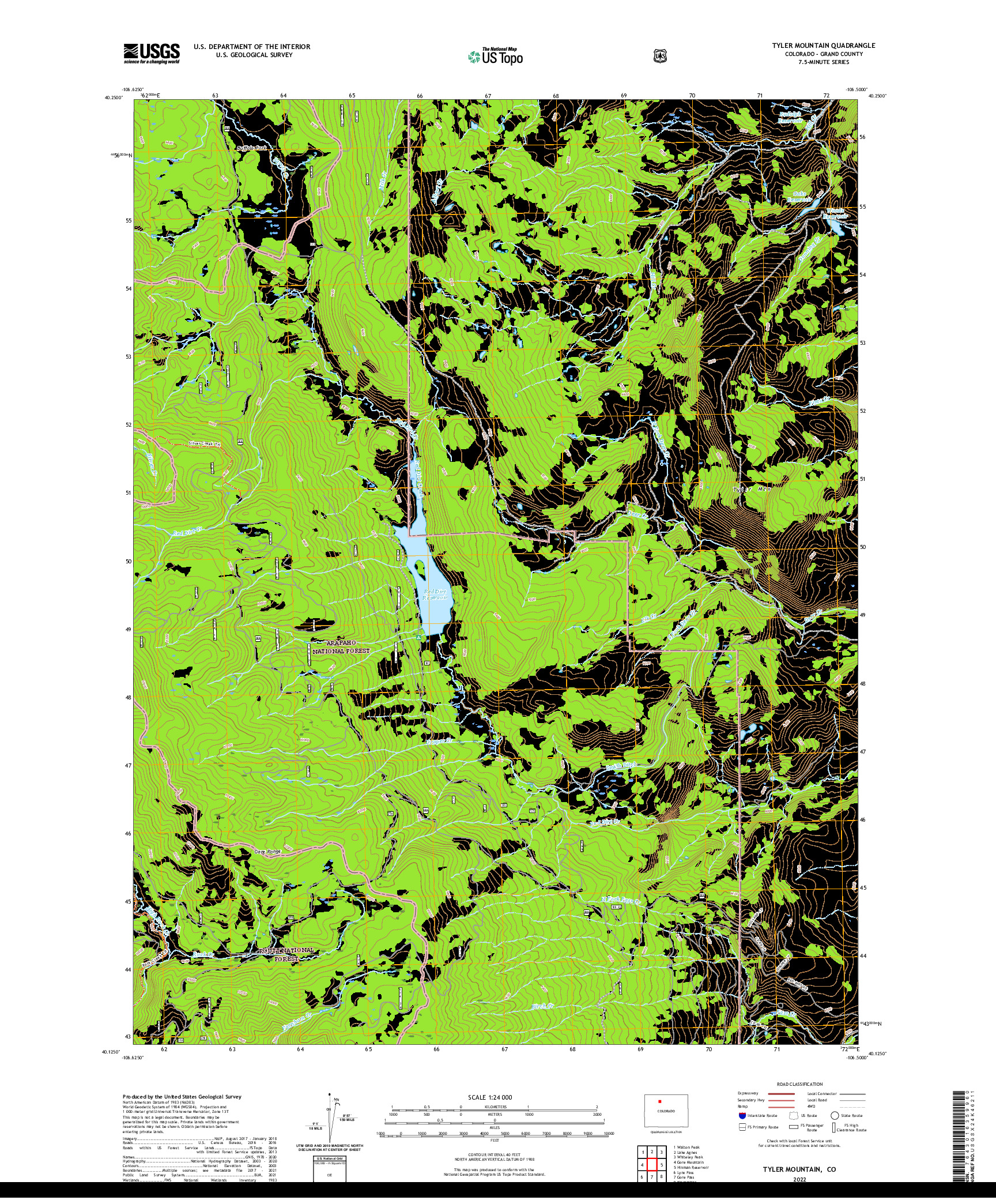 US TOPO 7.5-MINUTE MAP FOR TYLER MOUNTAIN, CO