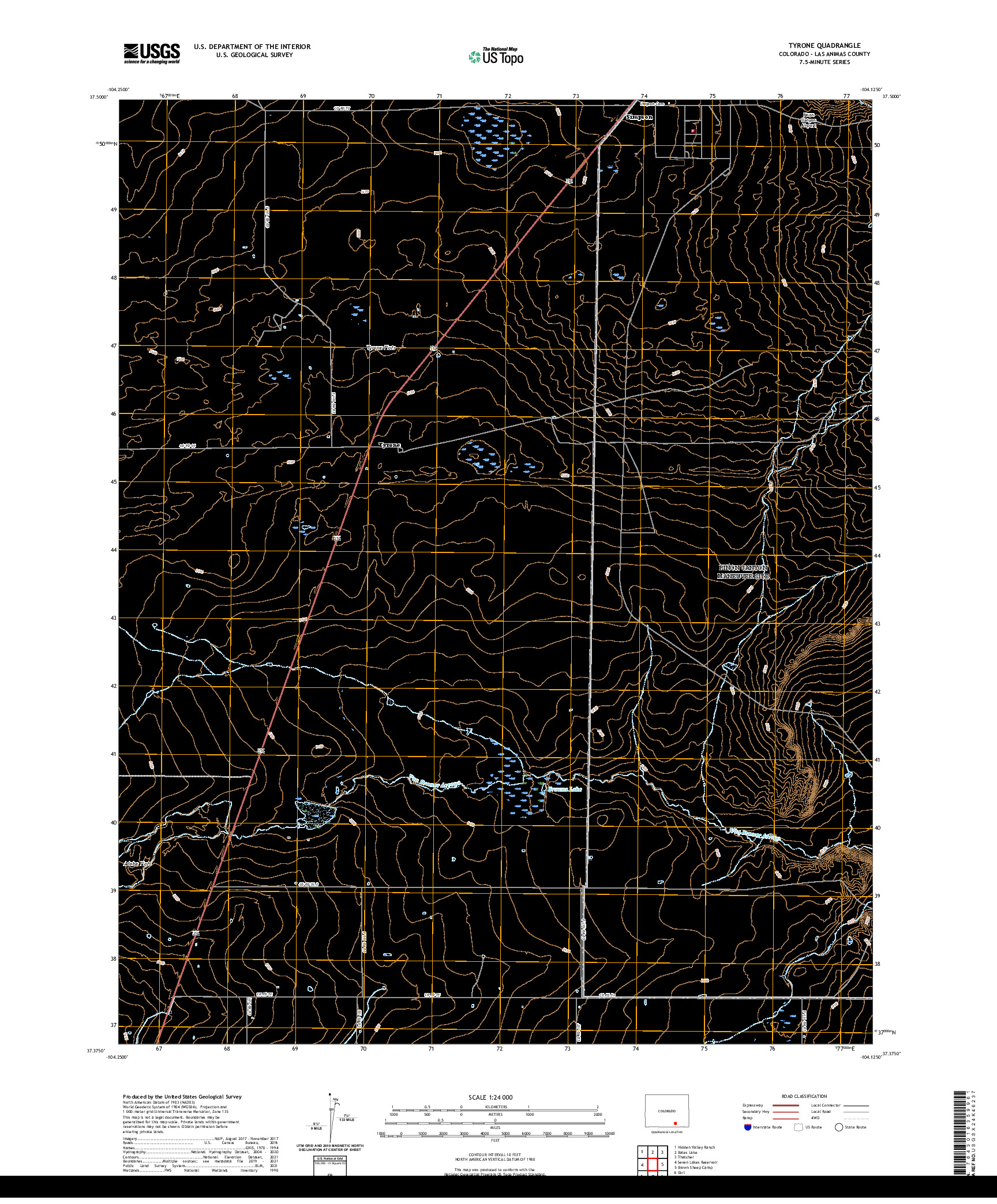 US TOPO 7.5-MINUTE MAP FOR TYRONE, CO