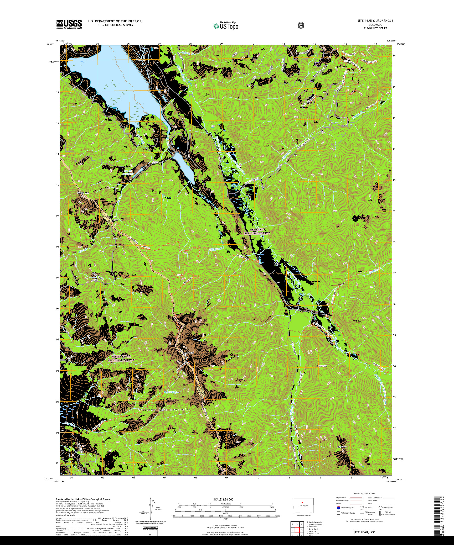 US TOPO 7.5-MINUTE MAP FOR UTE PEAK, CO