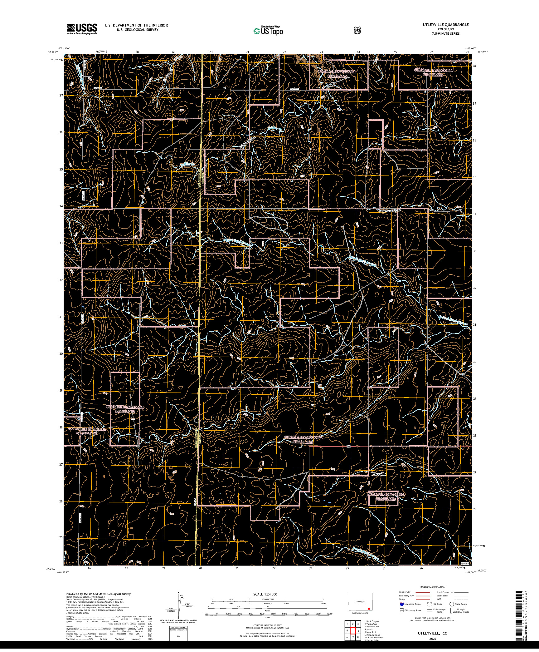 US TOPO 7.5-MINUTE MAP FOR UTLEYVILLE, CO
