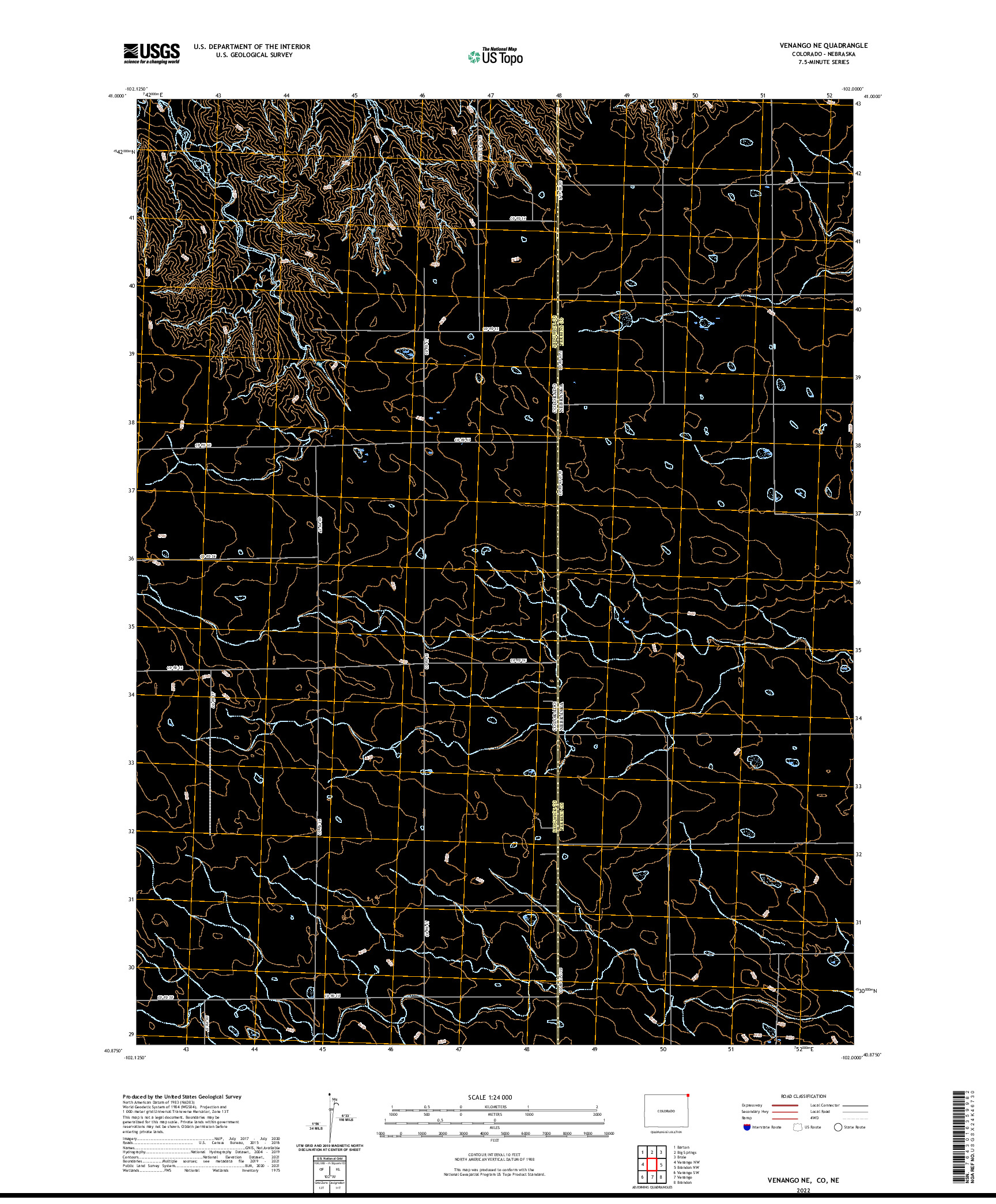 US TOPO 7.5-MINUTE MAP FOR VENANGO NE, CO,NE