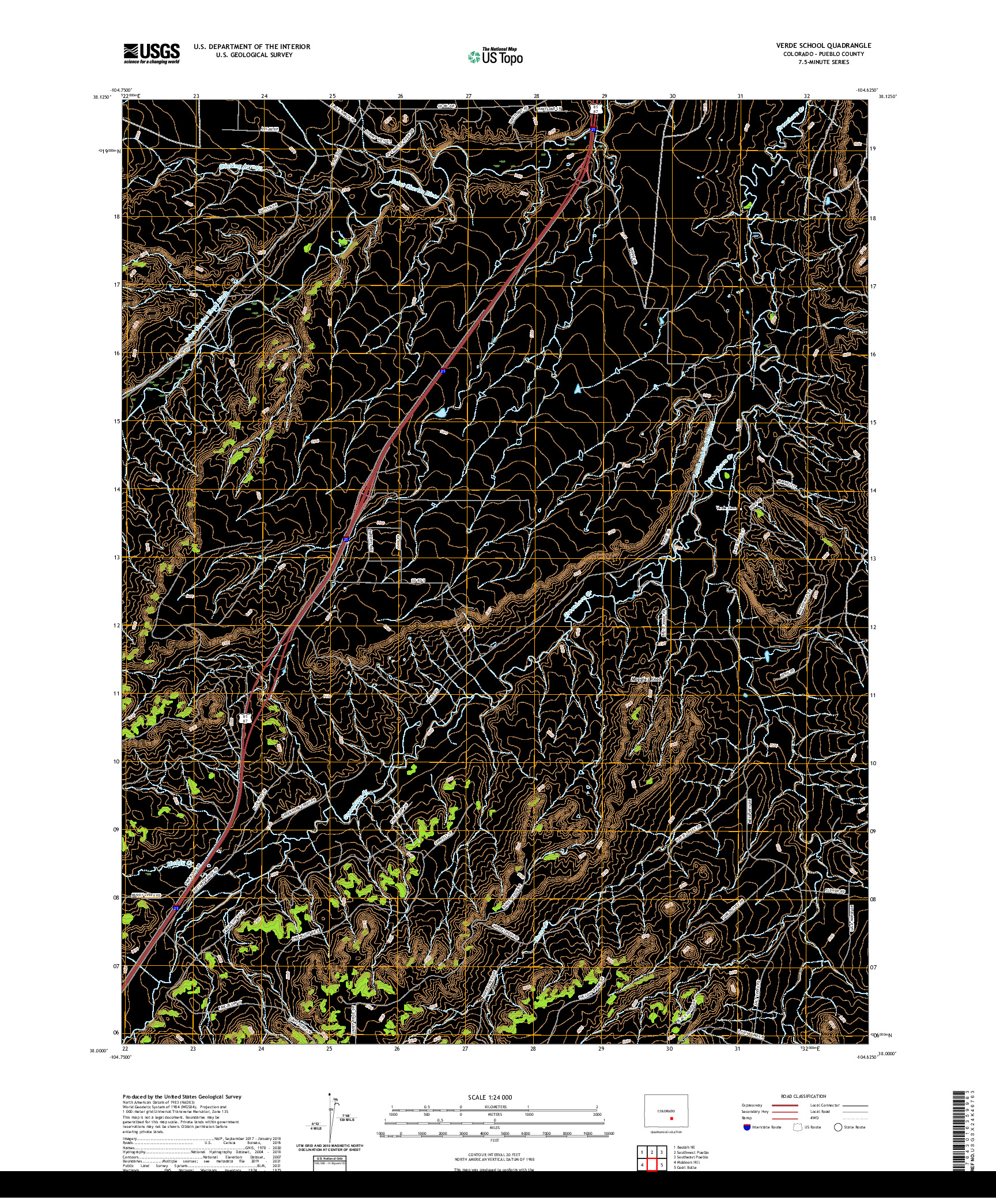 US TOPO 7.5-MINUTE MAP FOR VERDE SCHOOL, CO