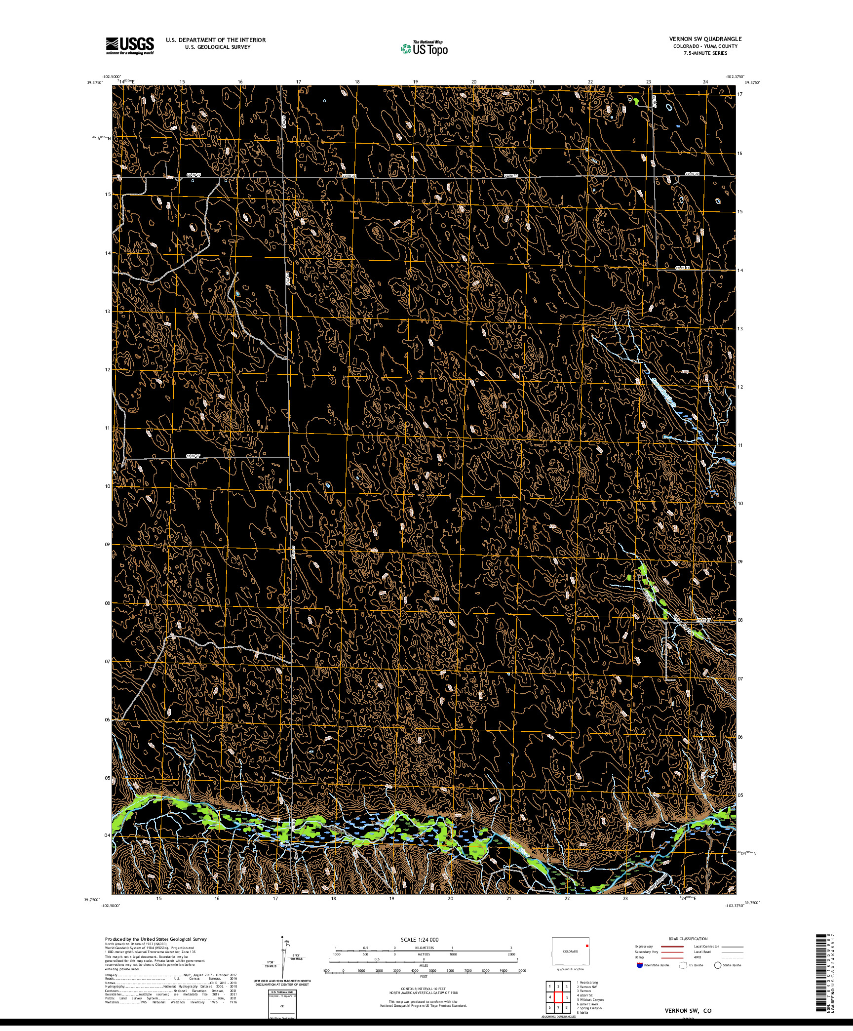 US TOPO 7.5-MINUTE MAP FOR VERNON SW, CO