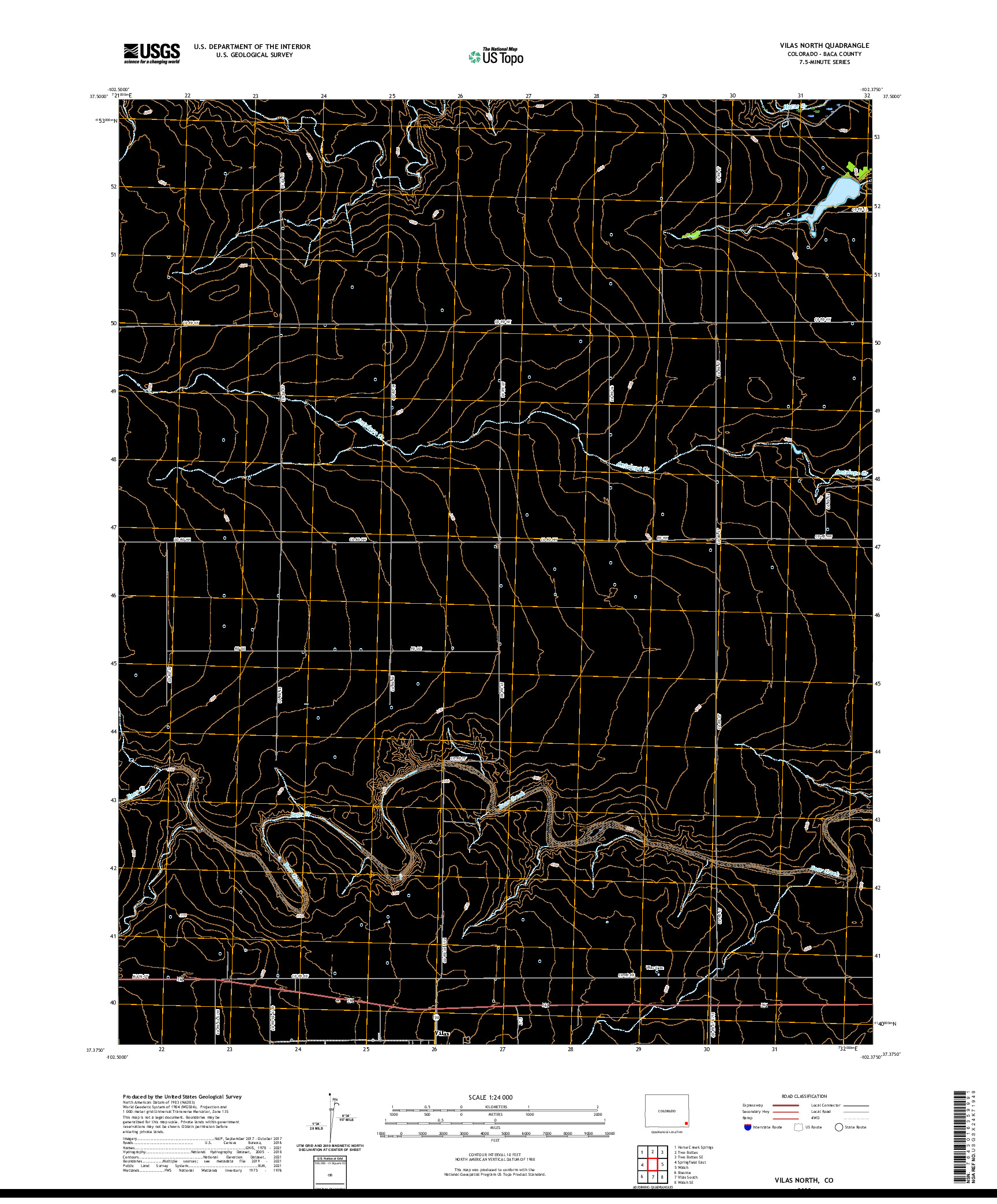 US TOPO 7.5-MINUTE MAP FOR VILAS NORTH, CO