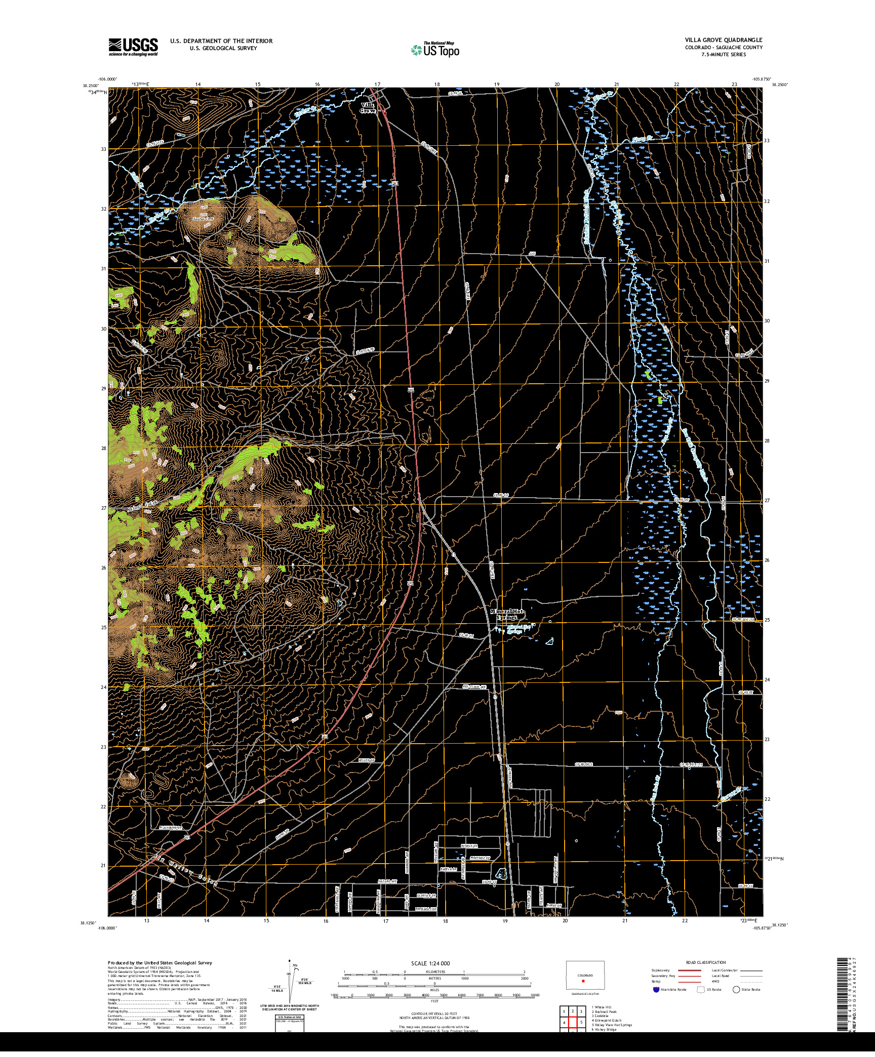 US TOPO 7.5-MINUTE MAP FOR VILLA GROVE, CO