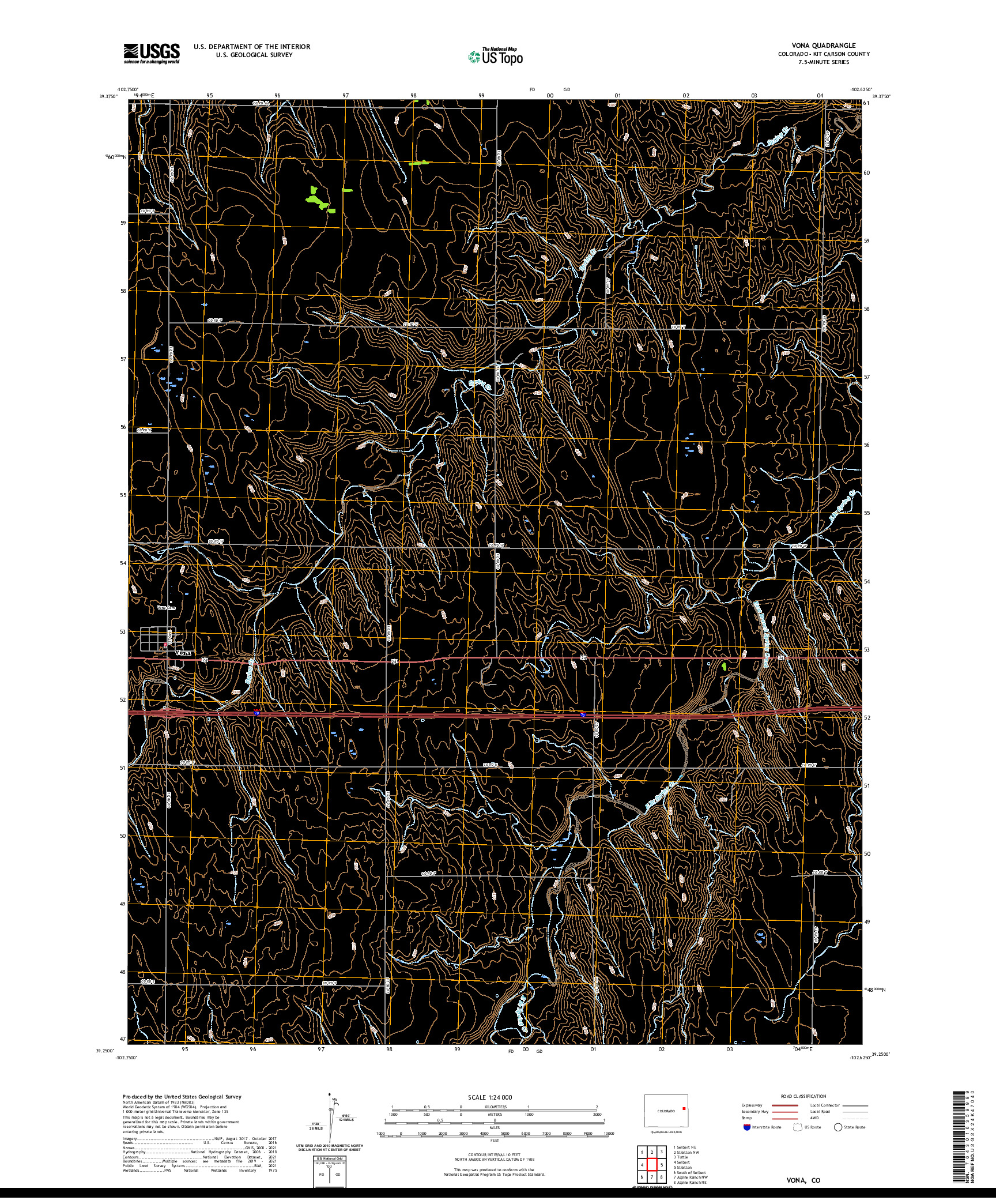 US TOPO 7.5-MINUTE MAP FOR VONA, CO