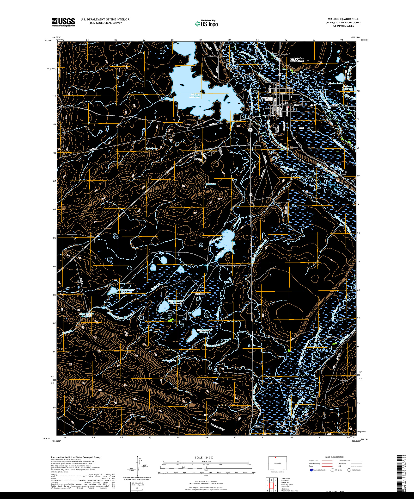 US TOPO 7.5-MINUTE MAP FOR WALDEN, CO