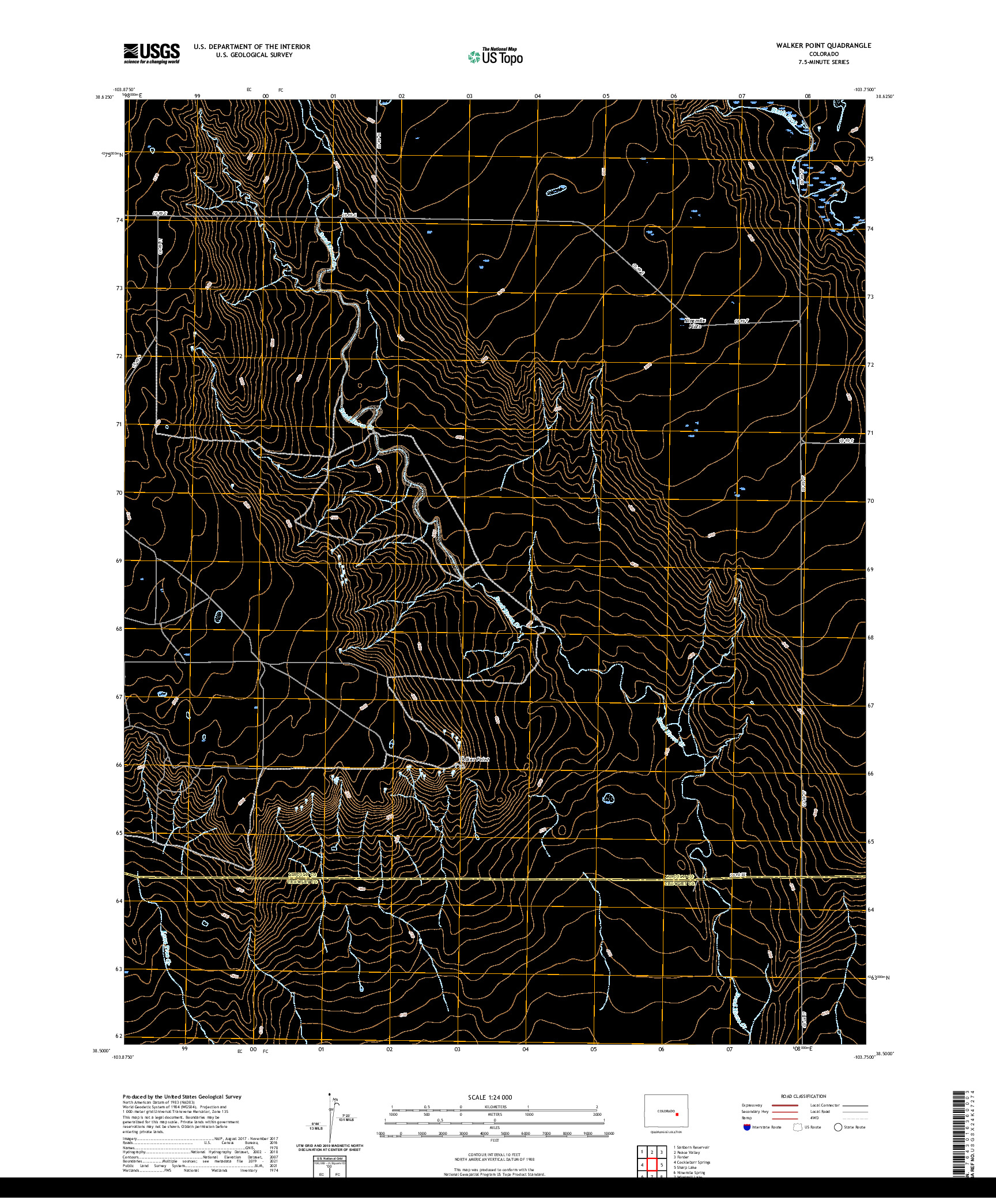 US TOPO 7.5-MINUTE MAP FOR WALKER POINT, CO