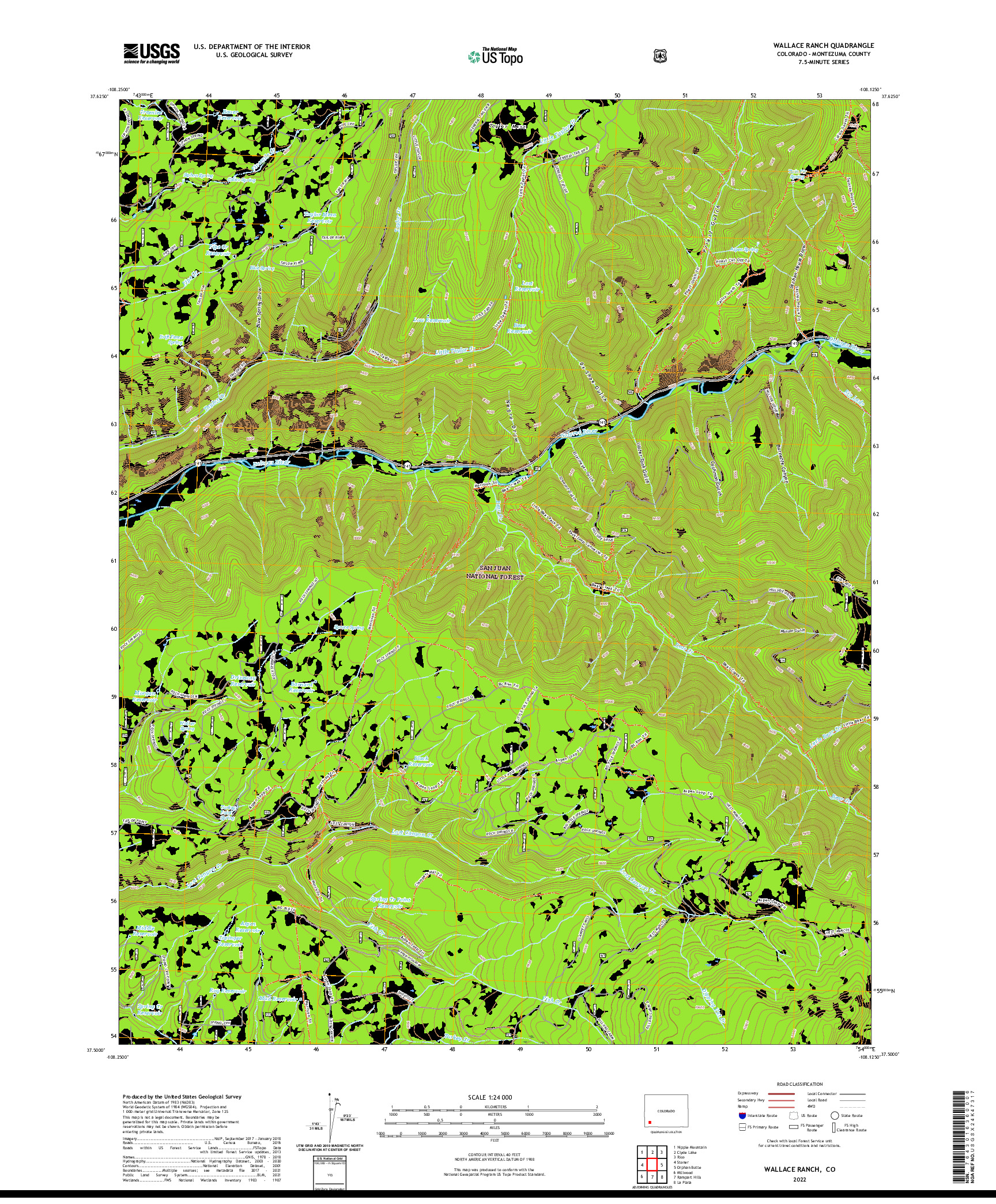 US TOPO 7.5-MINUTE MAP FOR WALLACE RANCH, CO