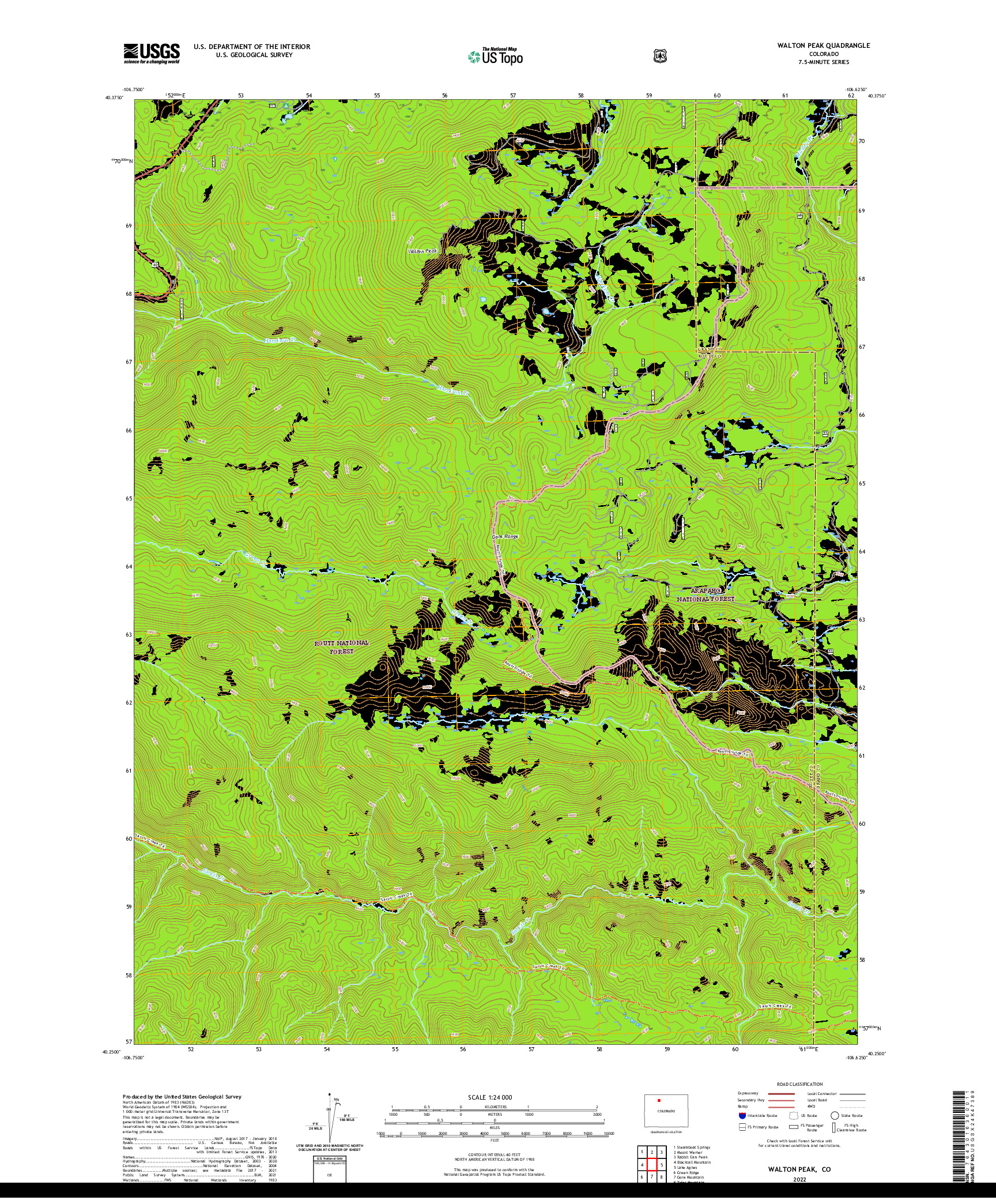 US TOPO 7.5-MINUTE MAP FOR WALTON PEAK, CO