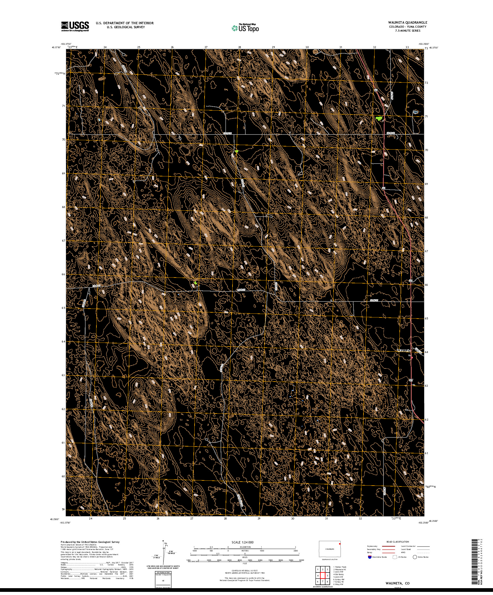 US TOPO 7.5-MINUTE MAP FOR WAUNETA, CO