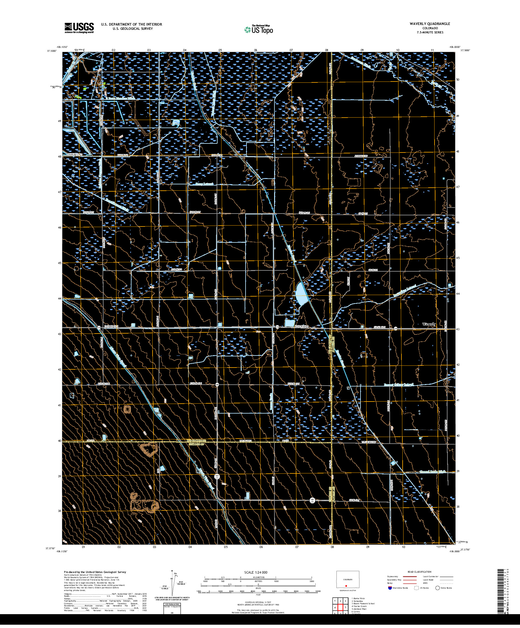 US TOPO 7.5-MINUTE MAP FOR WAVERLY, CO