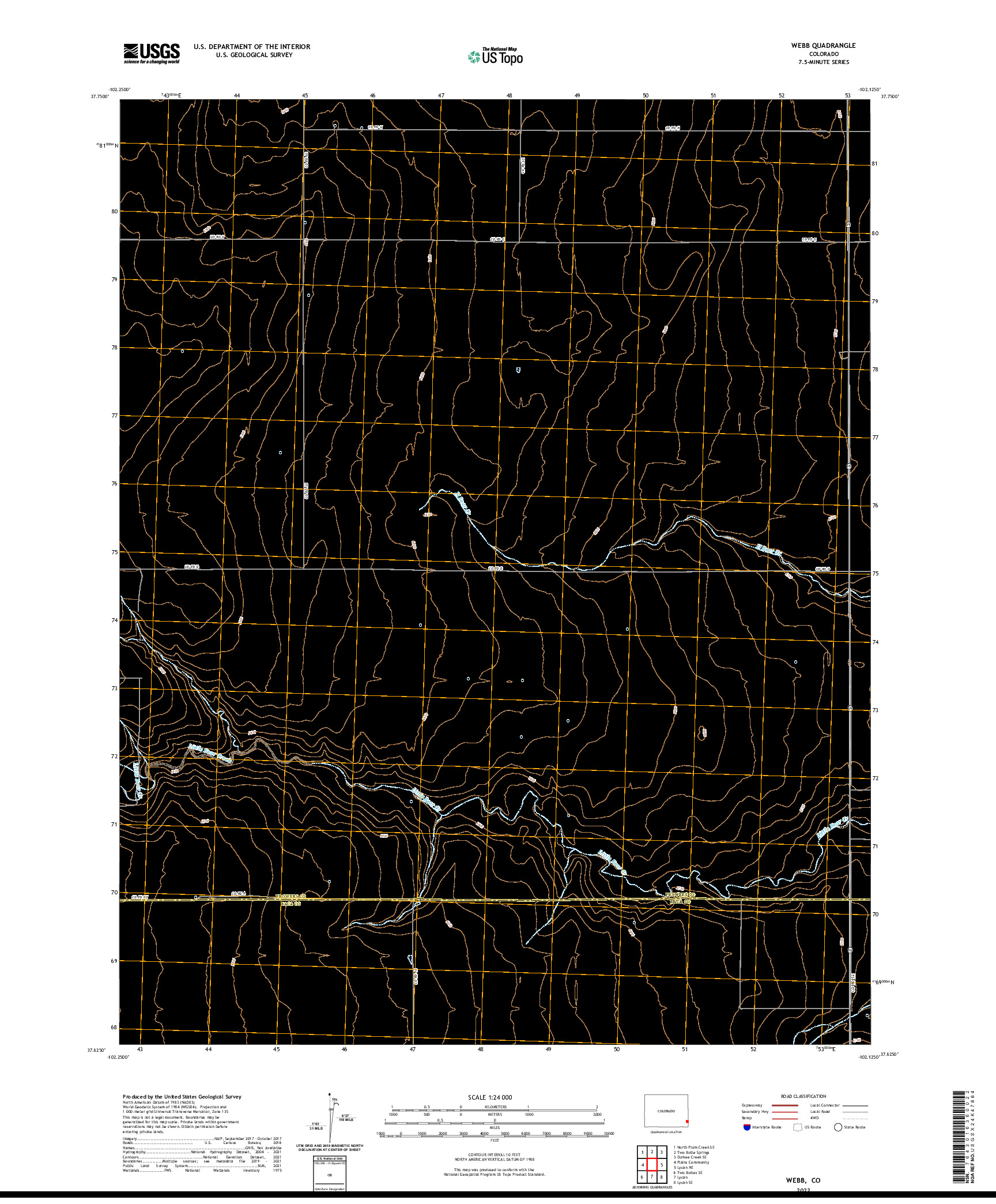 US TOPO 7.5-MINUTE MAP FOR WEBB, CO