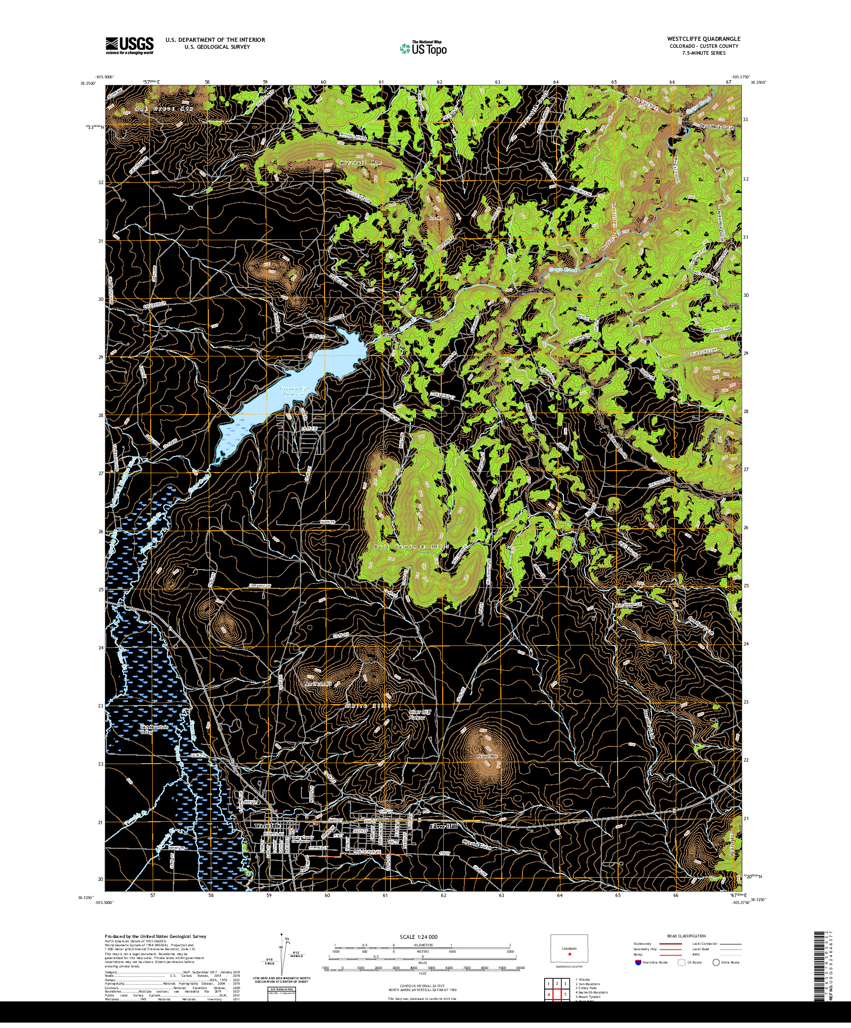 US TOPO 7.5-MINUTE MAP FOR WESTCLIFFE, CO