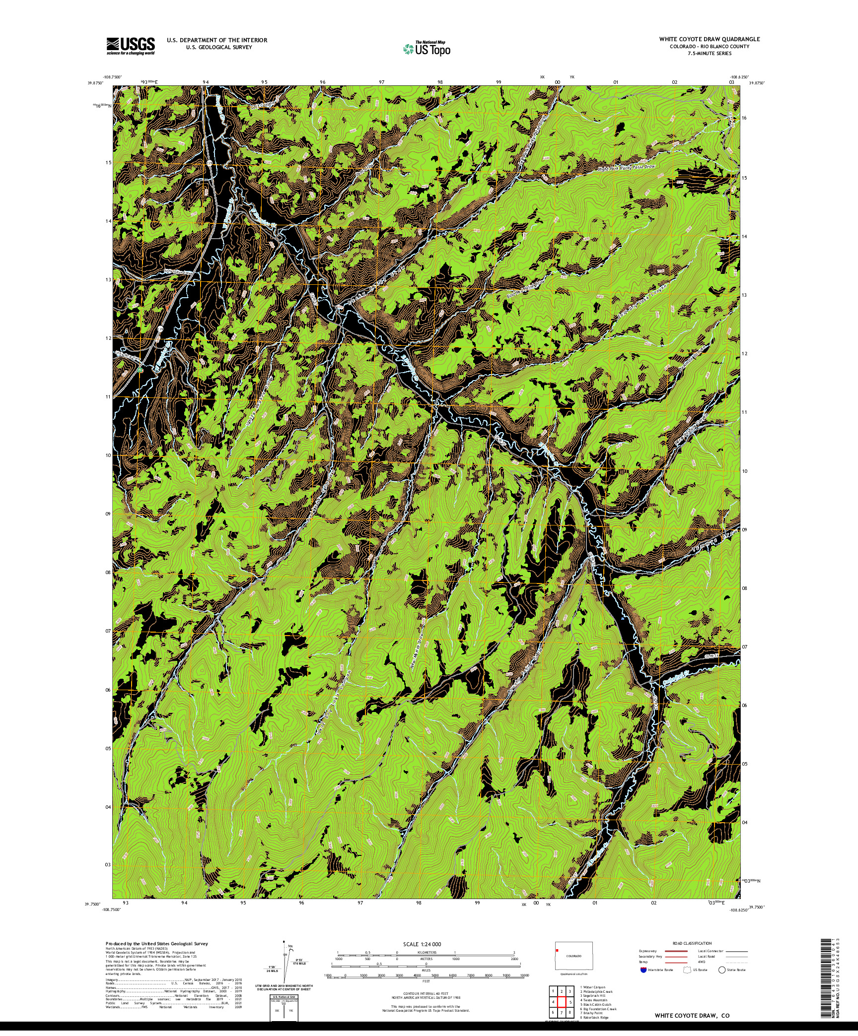 US TOPO 7.5-MINUTE MAP FOR WHITE COYOTE DRAW, CO