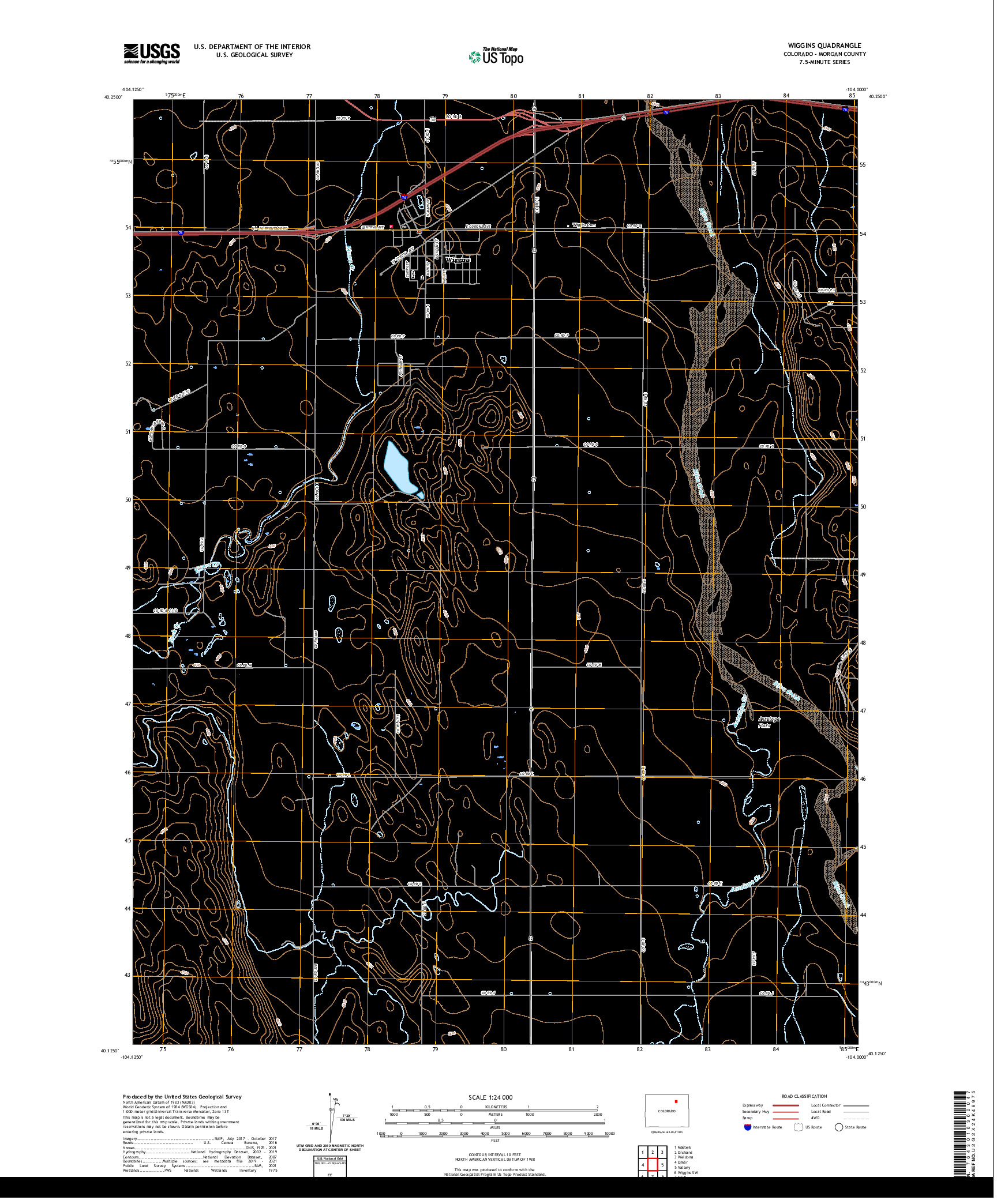 US TOPO 7.5-MINUTE MAP FOR WIGGINS, CO