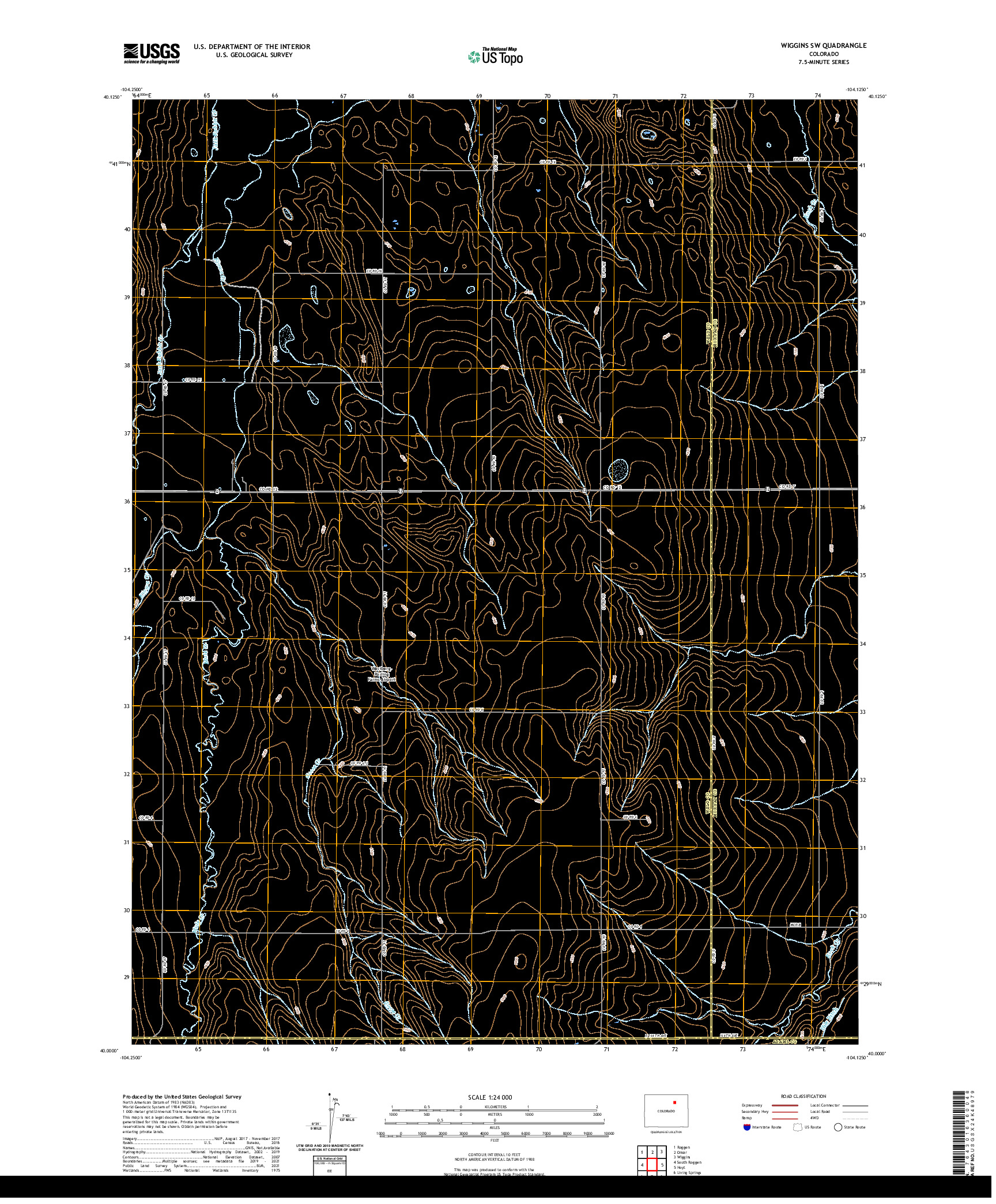 US TOPO 7.5-MINUTE MAP FOR WIGGINS SW, CO
