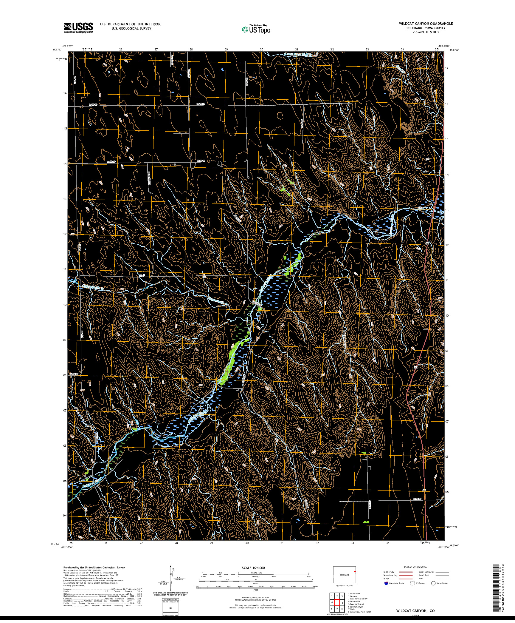 US TOPO 7.5-MINUTE MAP FOR WILDCAT CANYON, CO
