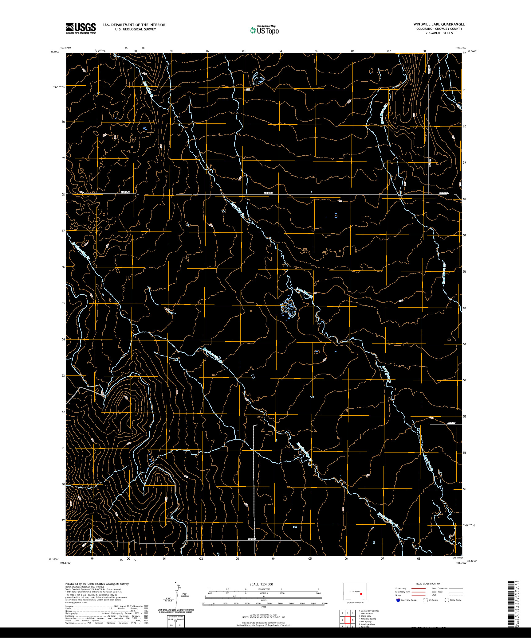 US TOPO 7.5-MINUTE MAP FOR WINDMILL LAKE, CO