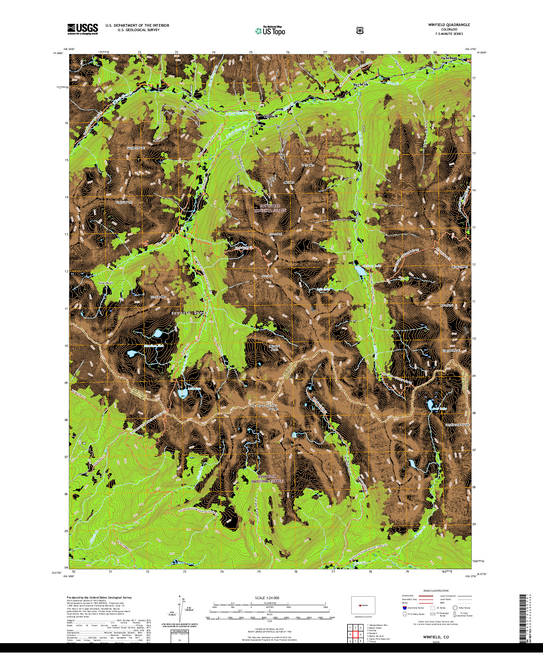 US TOPO 7.5-MINUTE MAP FOR WINFIELD, CO