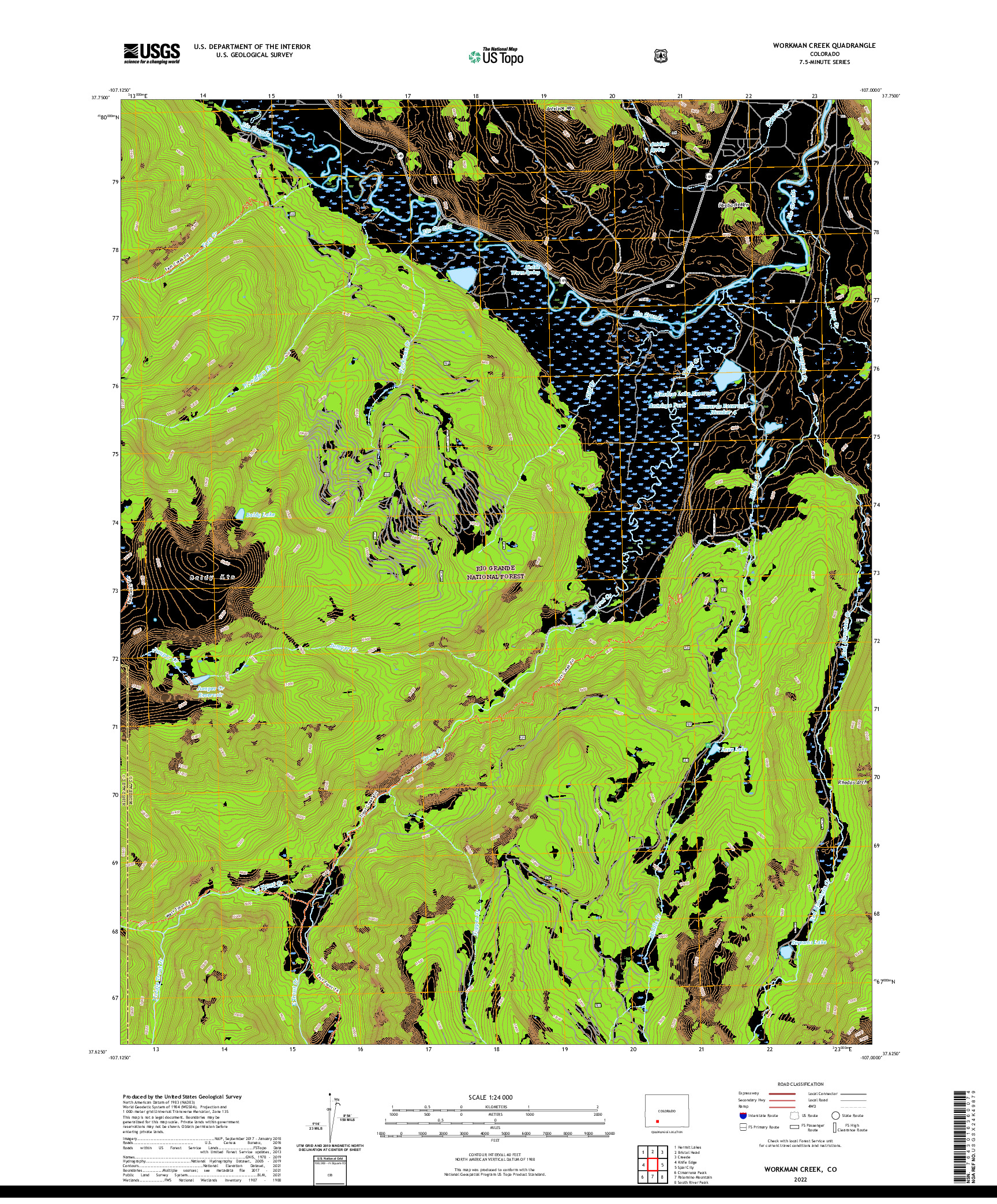 US TOPO 7.5-MINUTE MAP FOR WORKMAN CREEK, CO