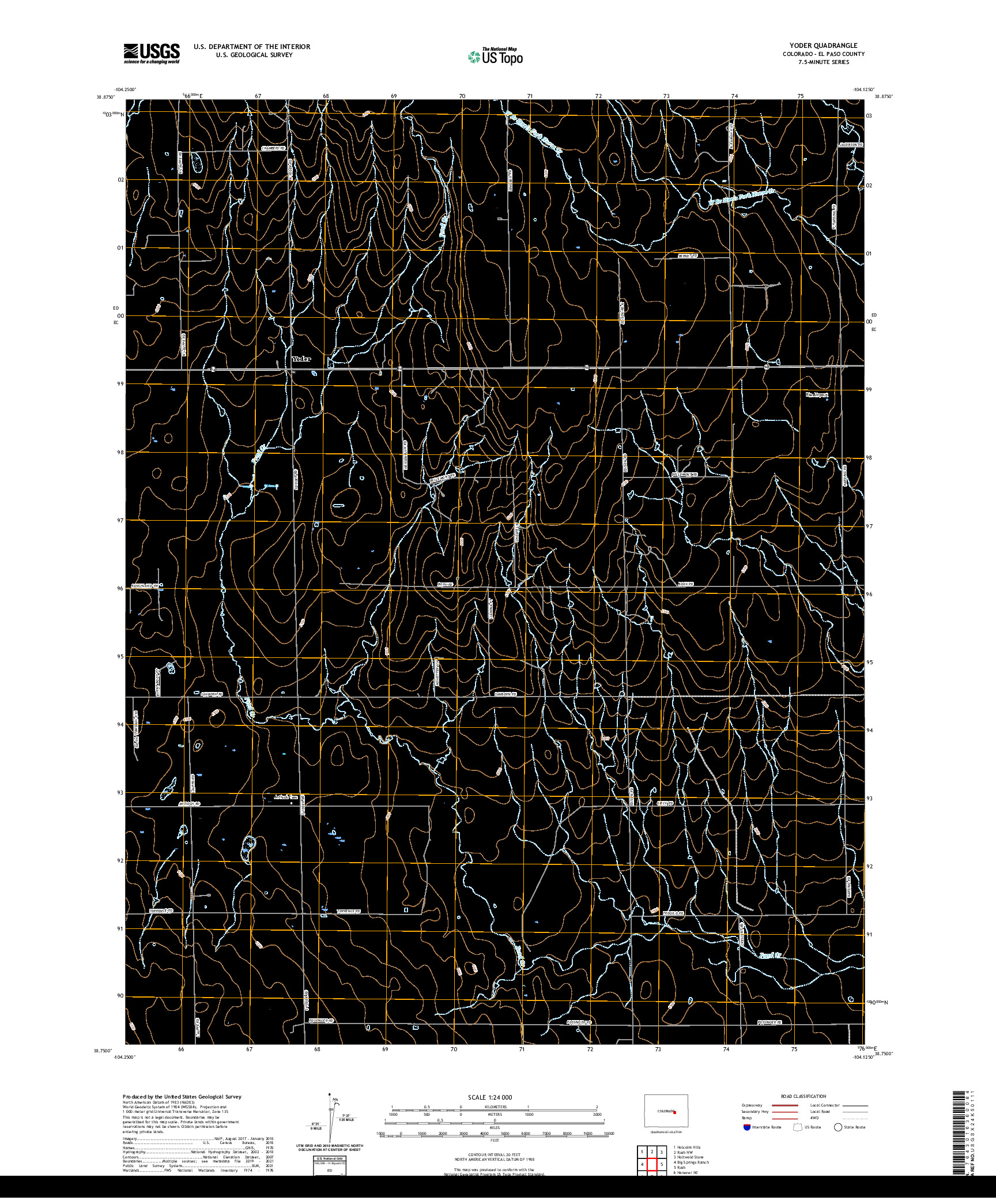 US TOPO 7.5-MINUTE MAP FOR YODER, CO