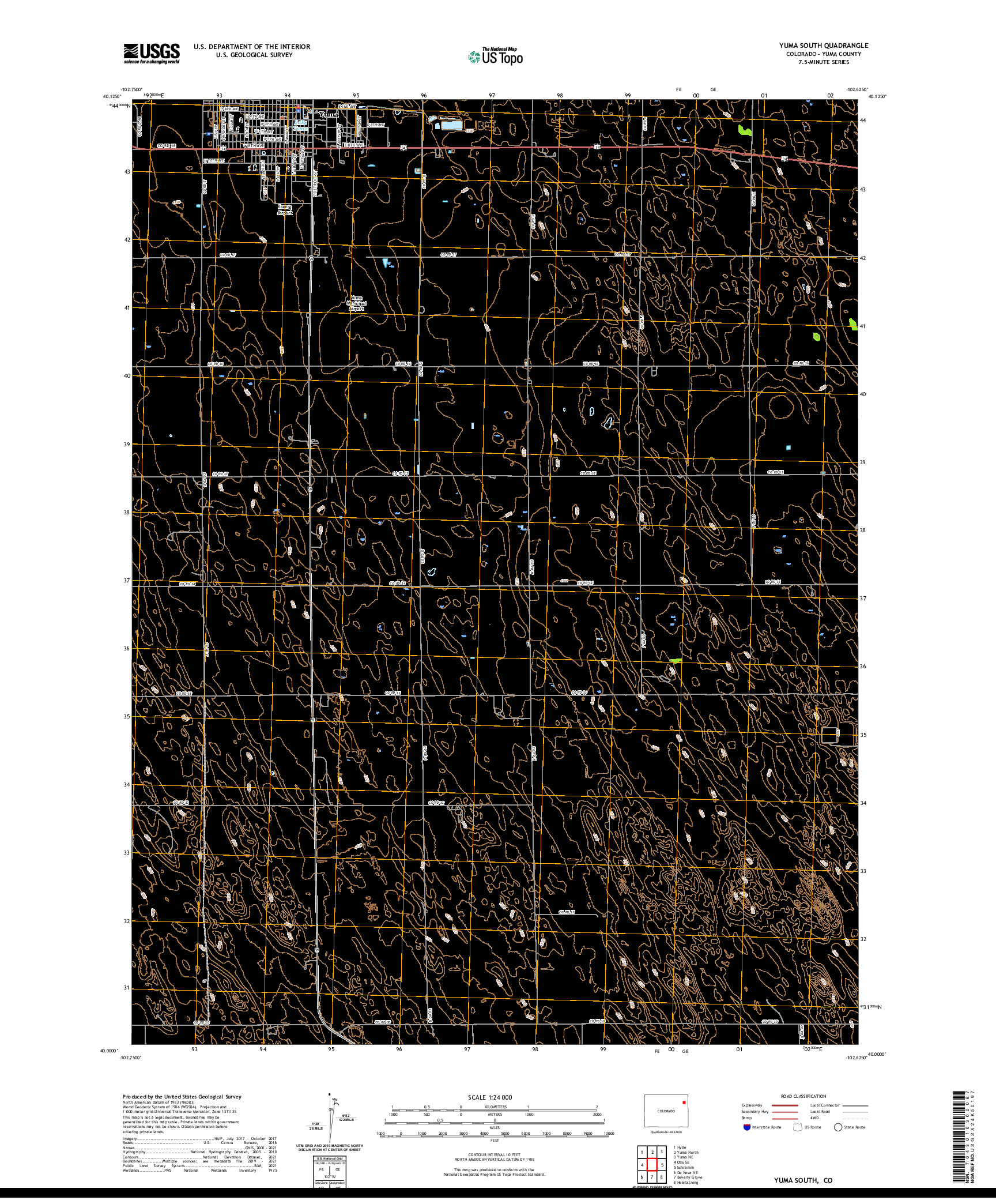 US TOPO 7.5-MINUTE MAP FOR YUMA SOUTH, CO