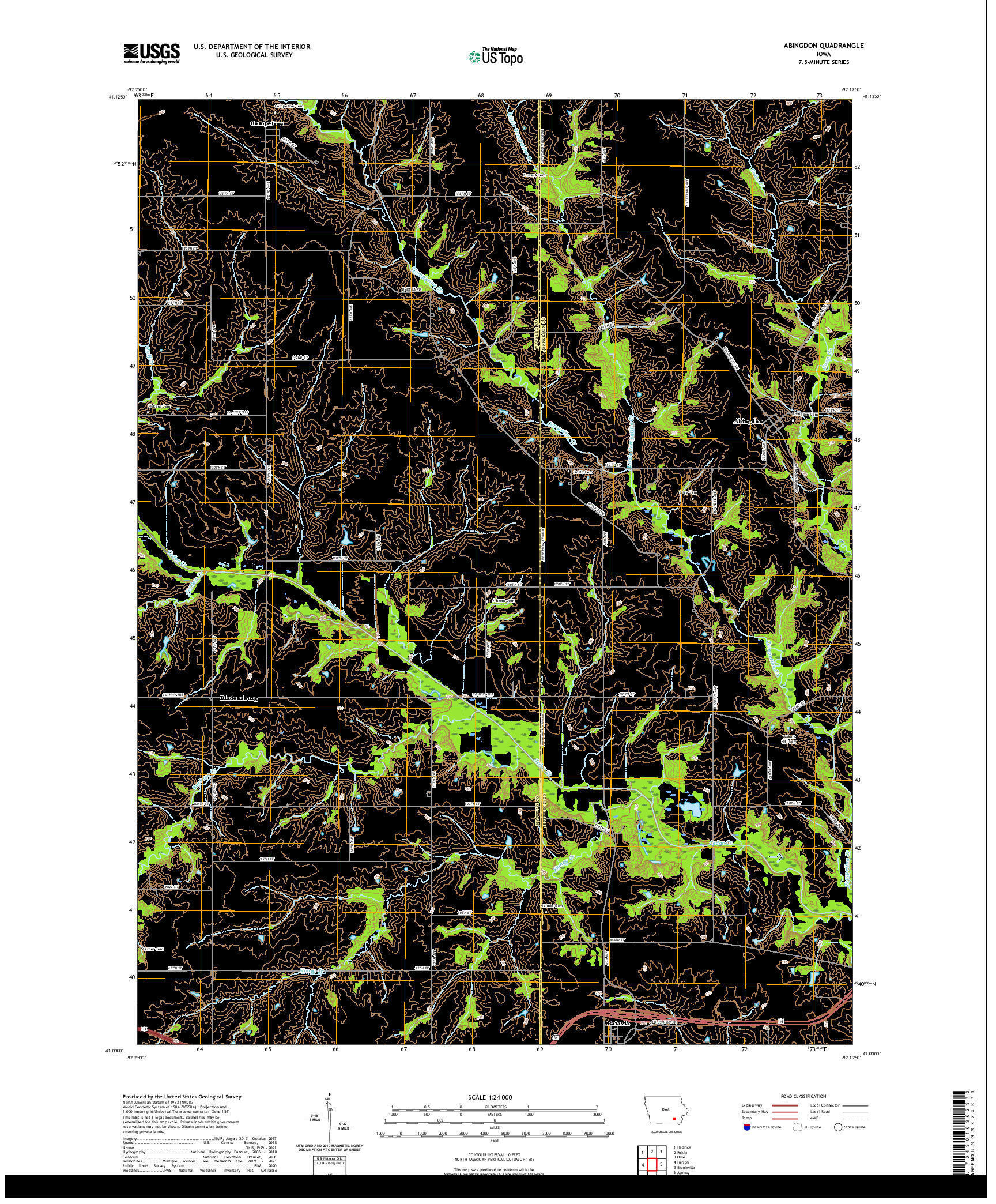 US TOPO 7.5-MINUTE MAP FOR ABINGDON, IA