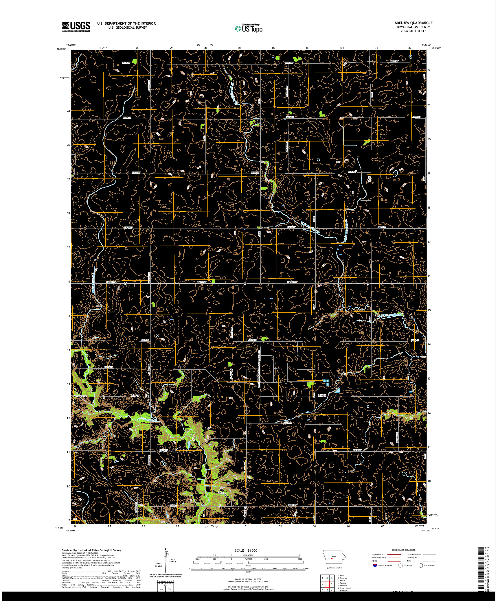 US TOPO 7.5-MINUTE MAP FOR ADEL NW, IA