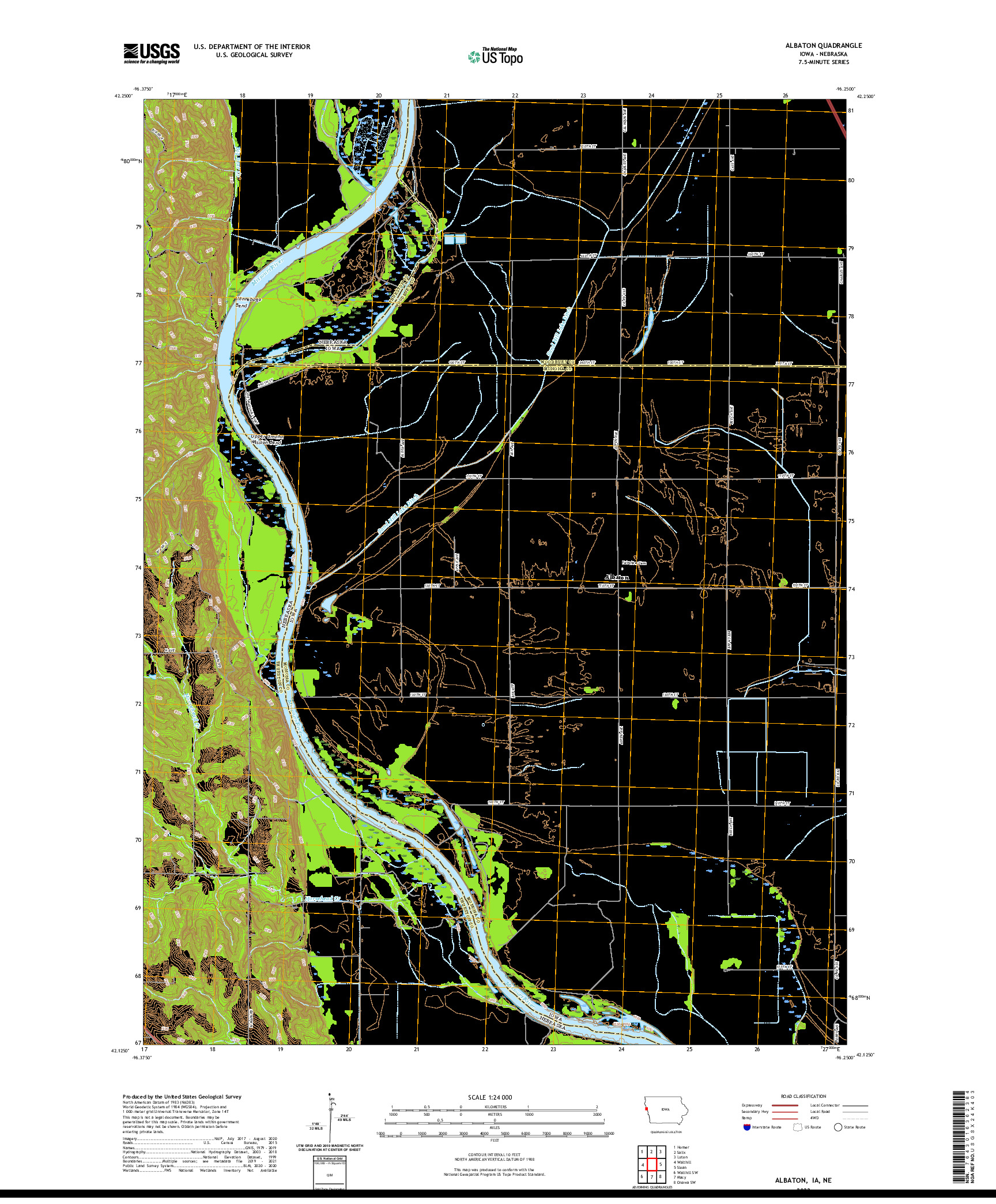 US TOPO 7.5-MINUTE MAP FOR ALBATON, IA,NE