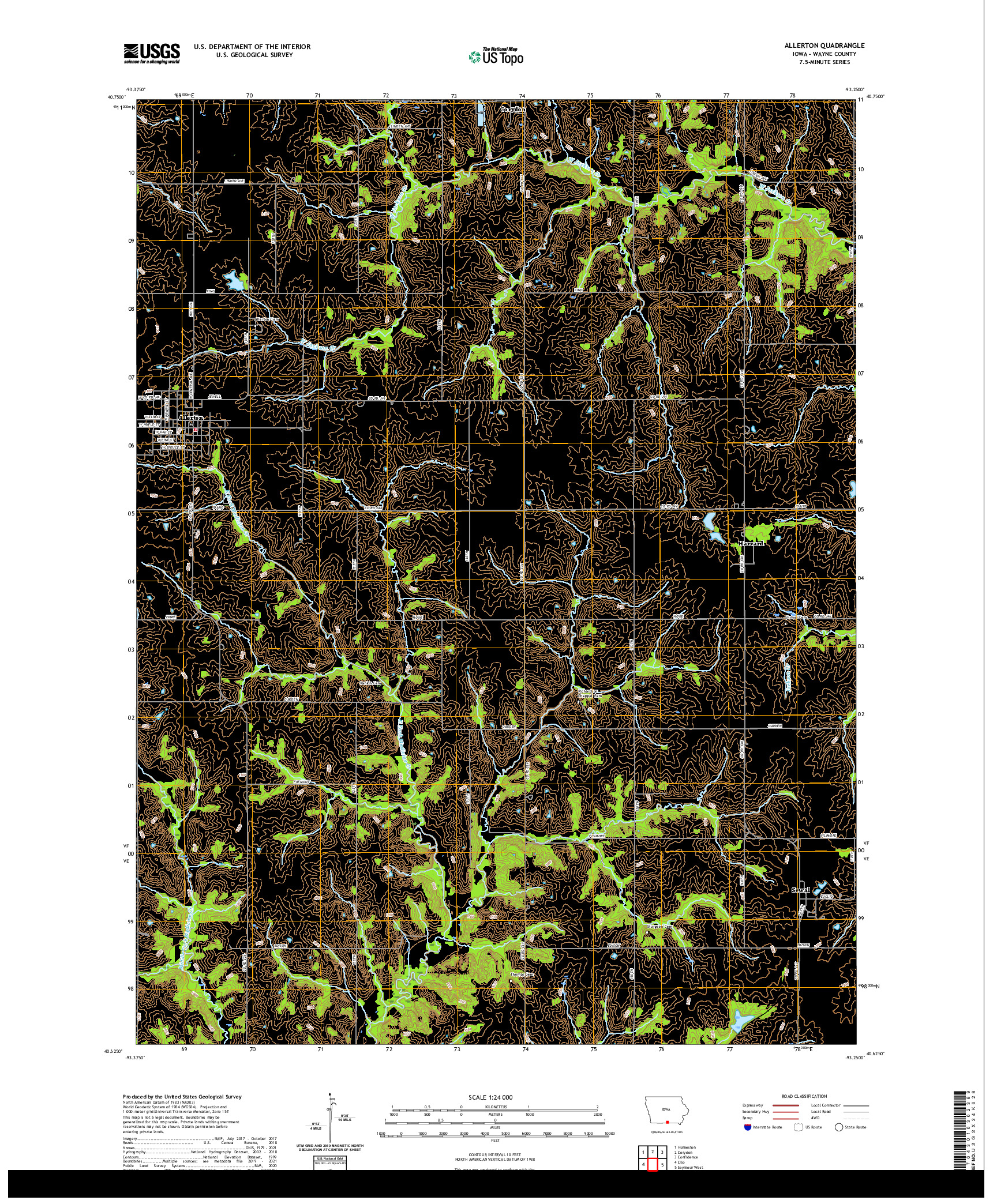 US TOPO 7.5-MINUTE MAP FOR ALLERTON, IA