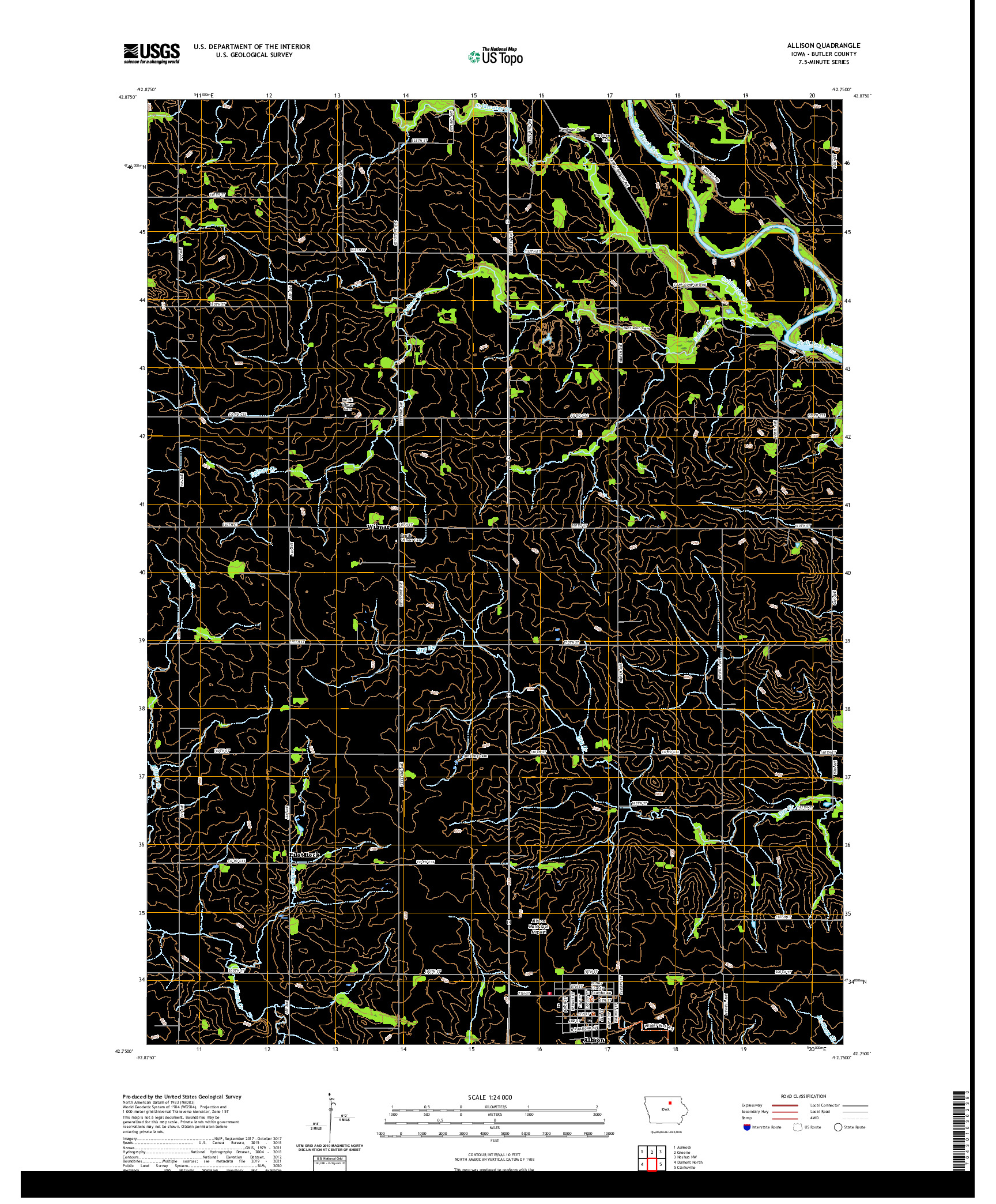 US TOPO 7.5-MINUTE MAP FOR ALLISON, IA