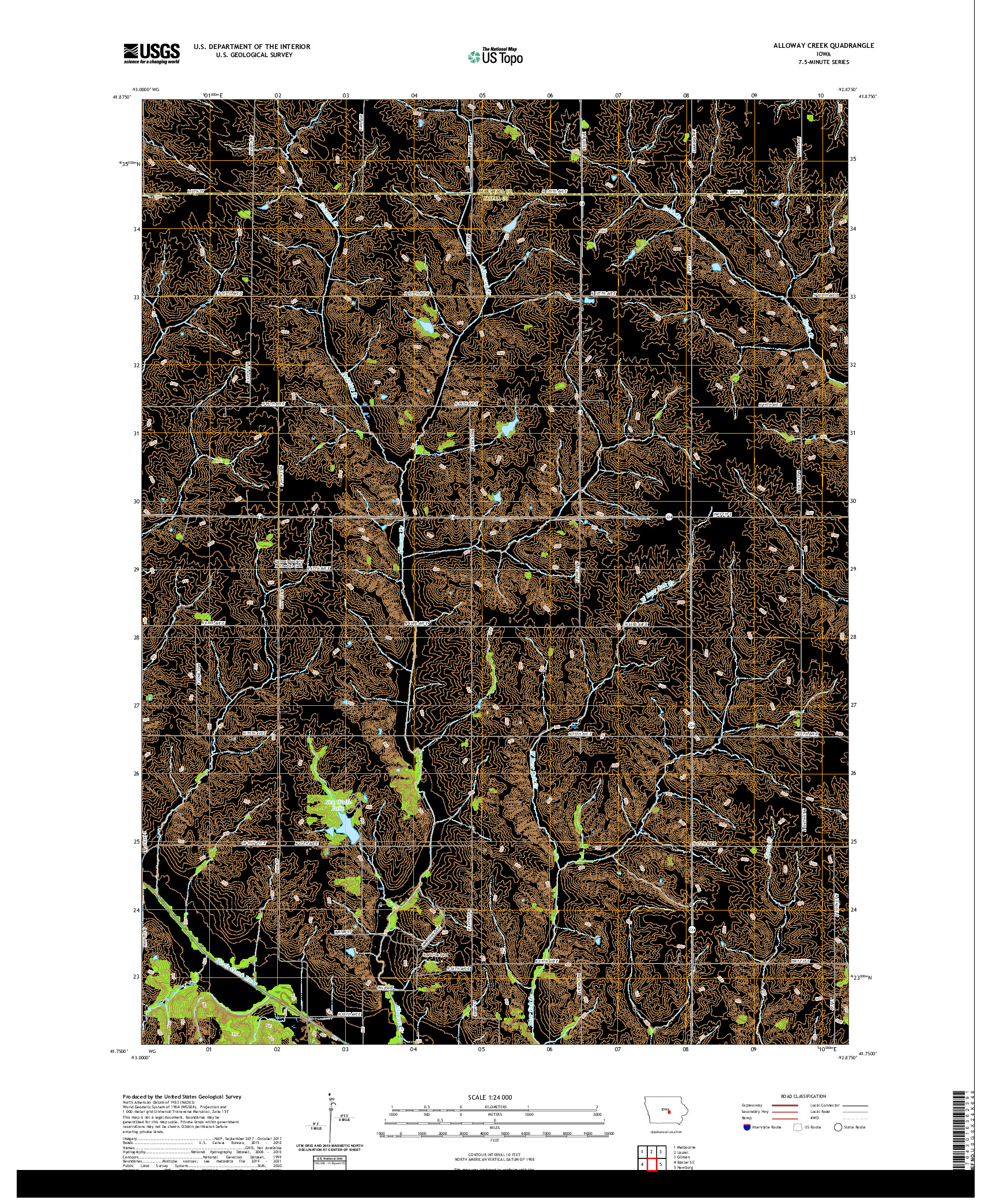 US TOPO 7.5-MINUTE MAP FOR ALLOWAY CREEK, IA