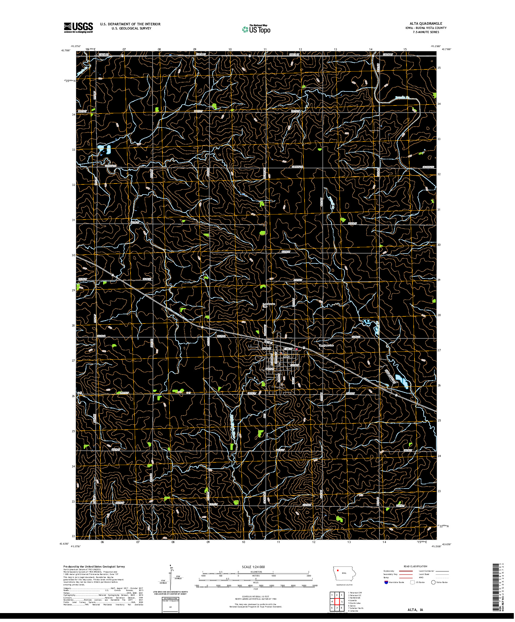 US TOPO 7.5-MINUTE MAP FOR ALTA, IA