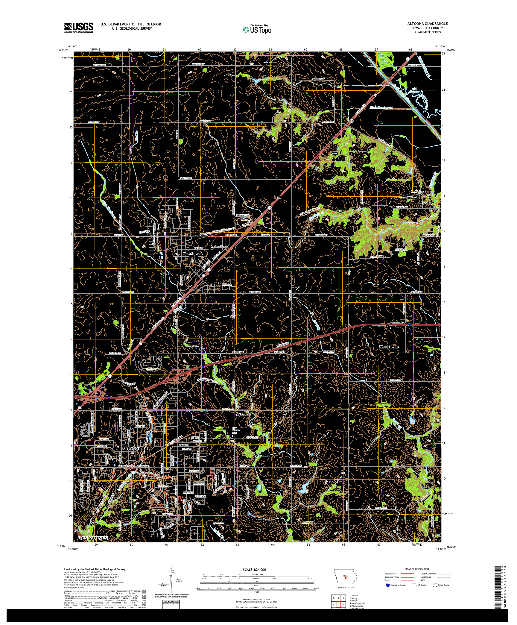 US TOPO 7.5-MINUTE MAP FOR ALTOONA, IA