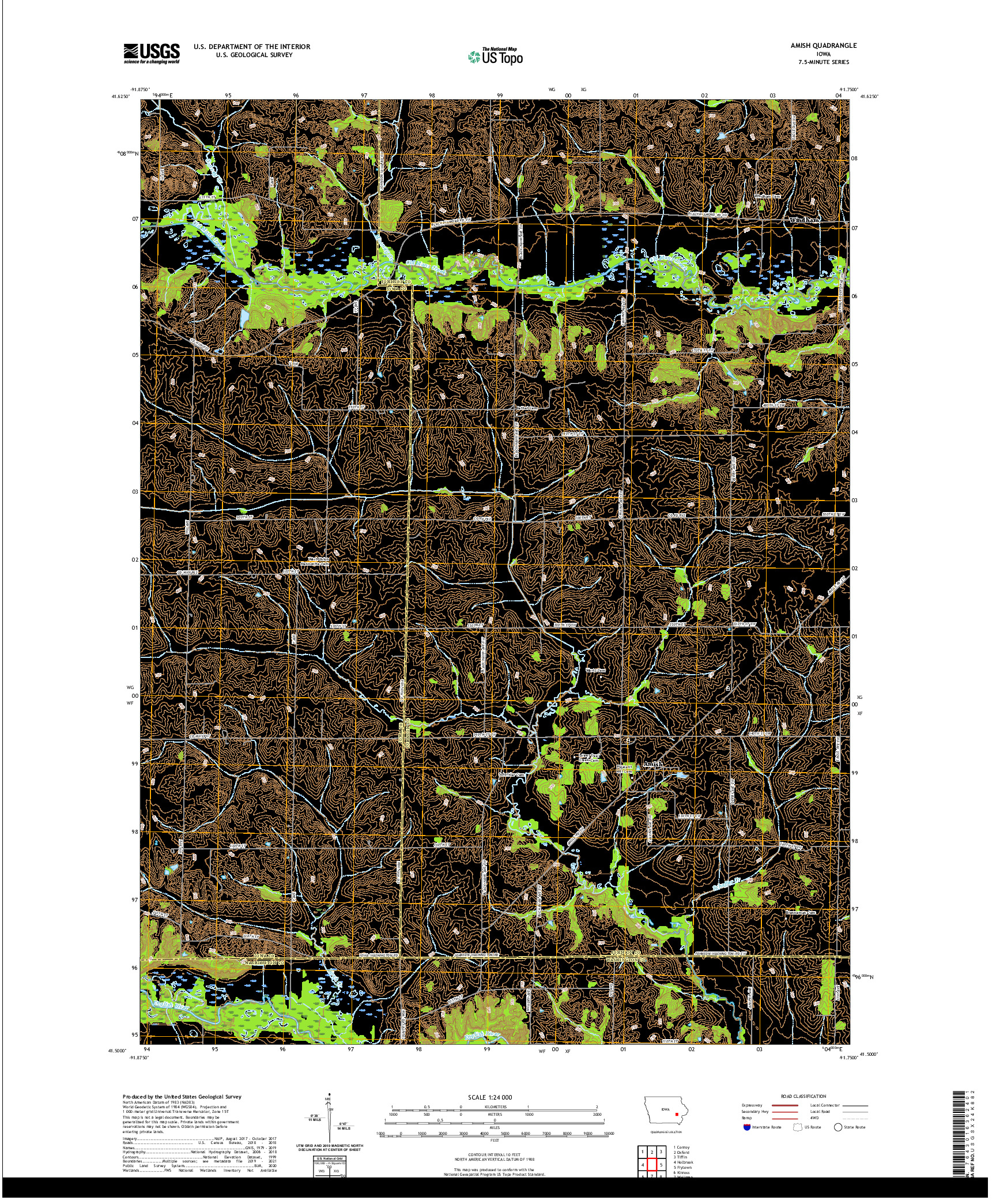 US TOPO 7.5-MINUTE MAP FOR AMISH, IA