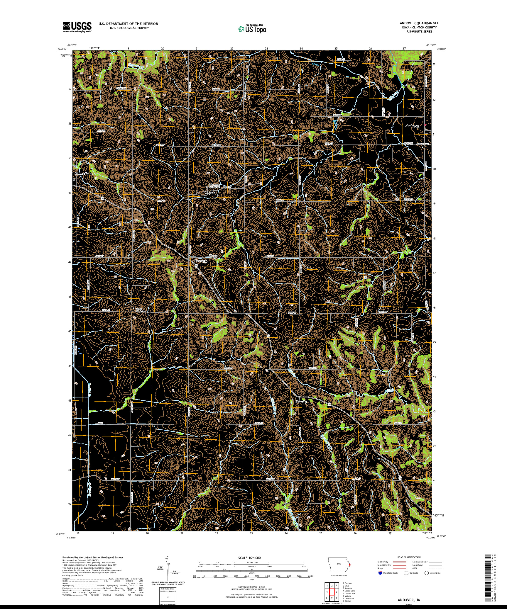 US TOPO 7.5-MINUTE MAP FOR ANDOVER, IA