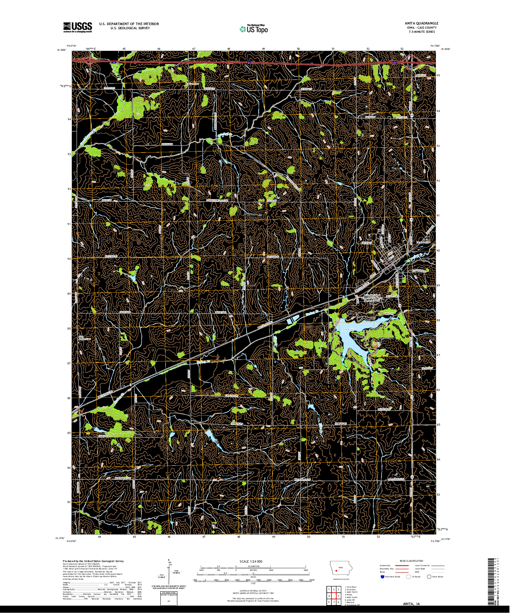 US TOPO 7.5-MINUTE MAP FOR ANITA, IA