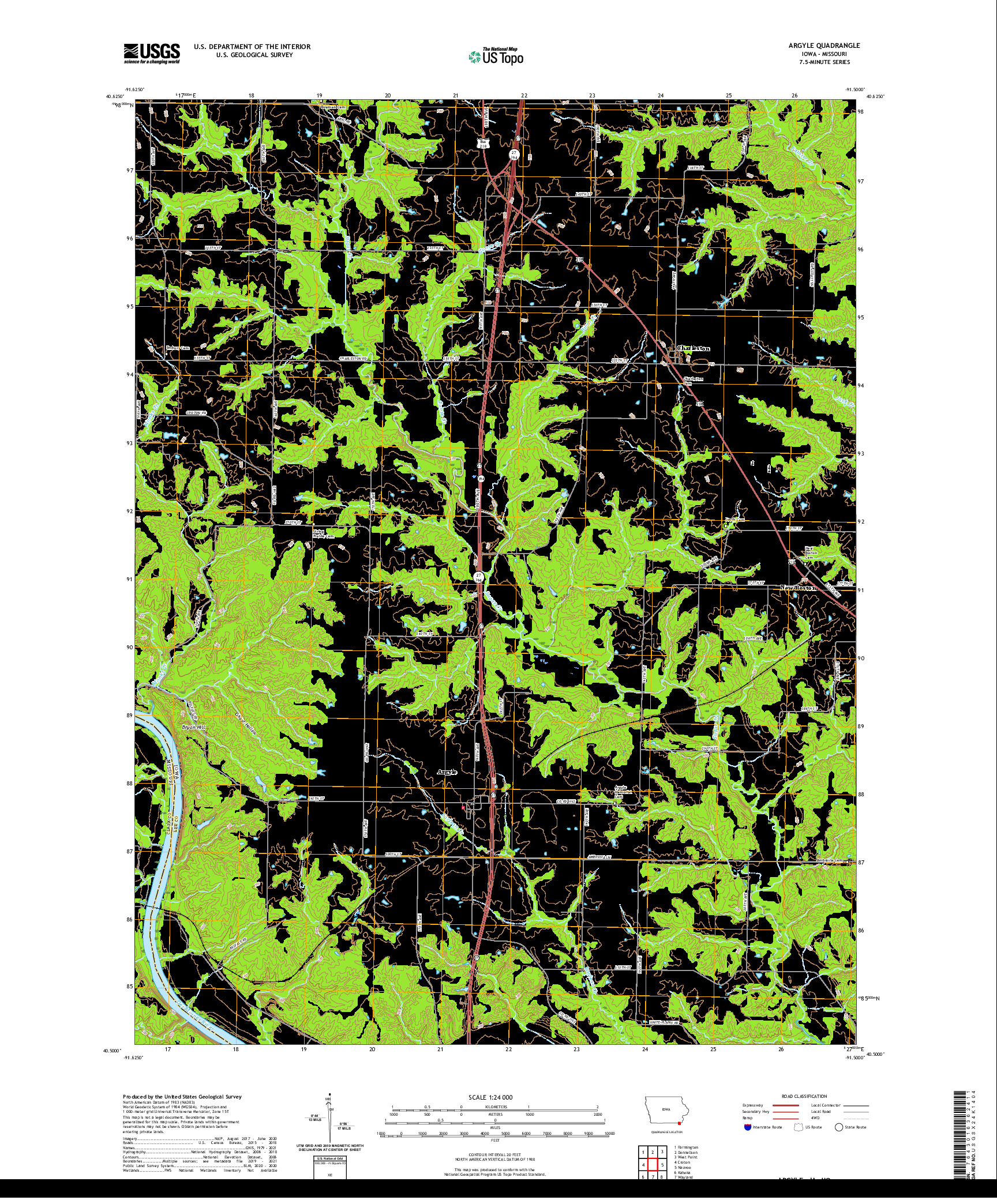 US TOPO 7.5-MINUTE MAP FOR ARGYLE, IA,MO